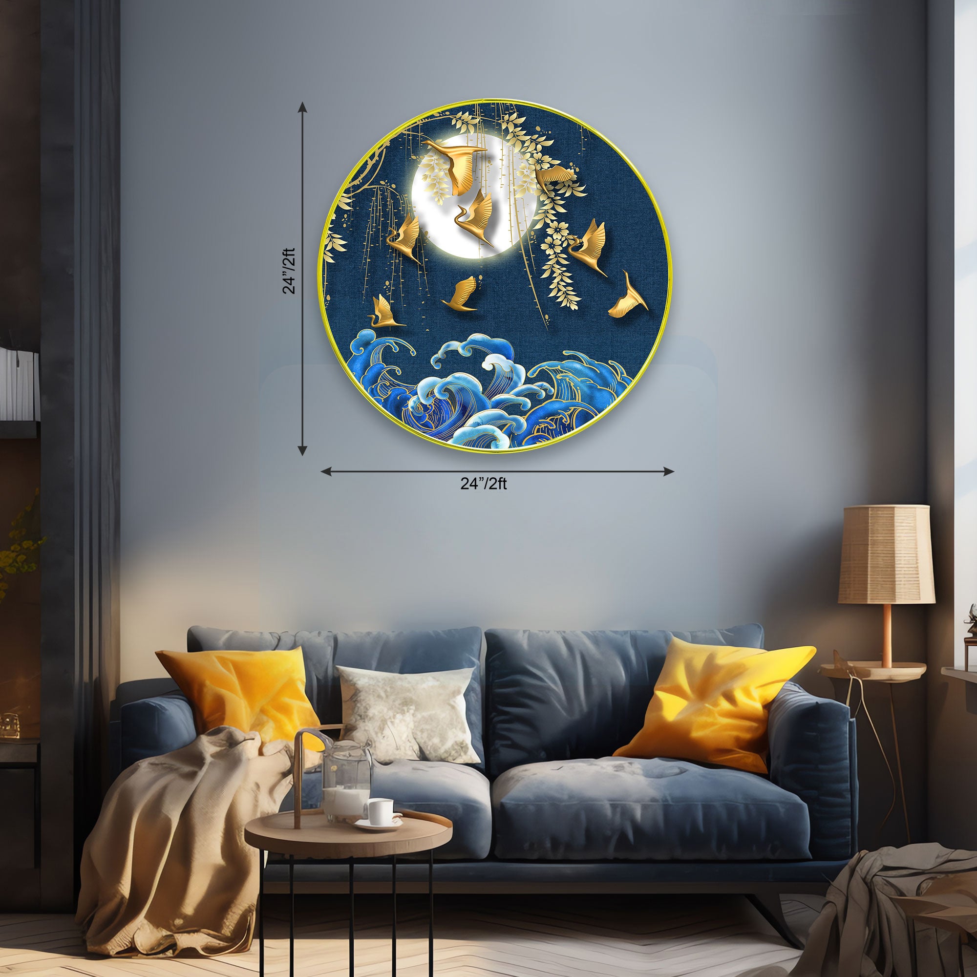Birds Sparkle Wooden Wall Plate for Home Decoration Art-04