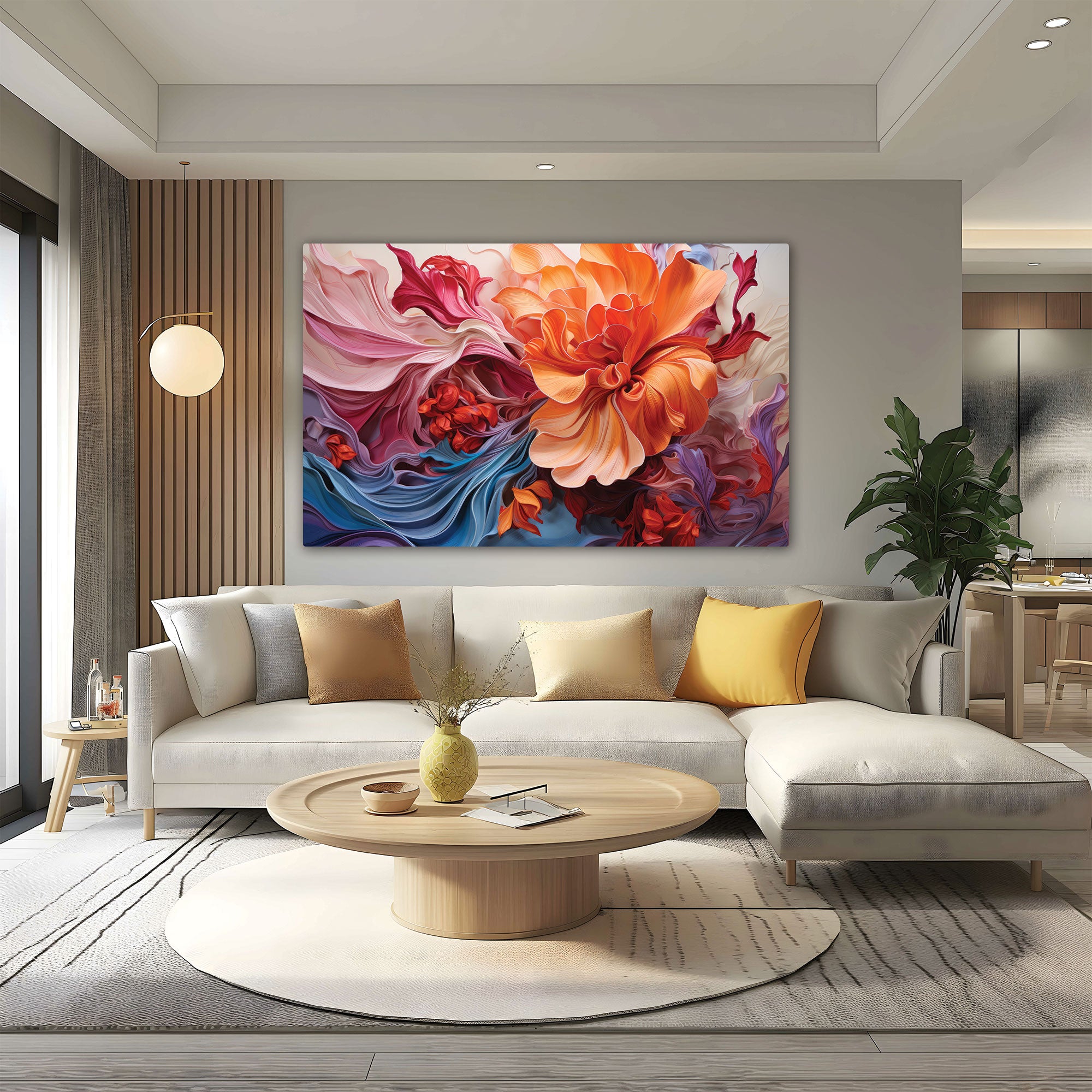 Modern Abstract Canvas painting with frame Big Size Wall Art for living room, Bedroom,Drawing room,Hotels