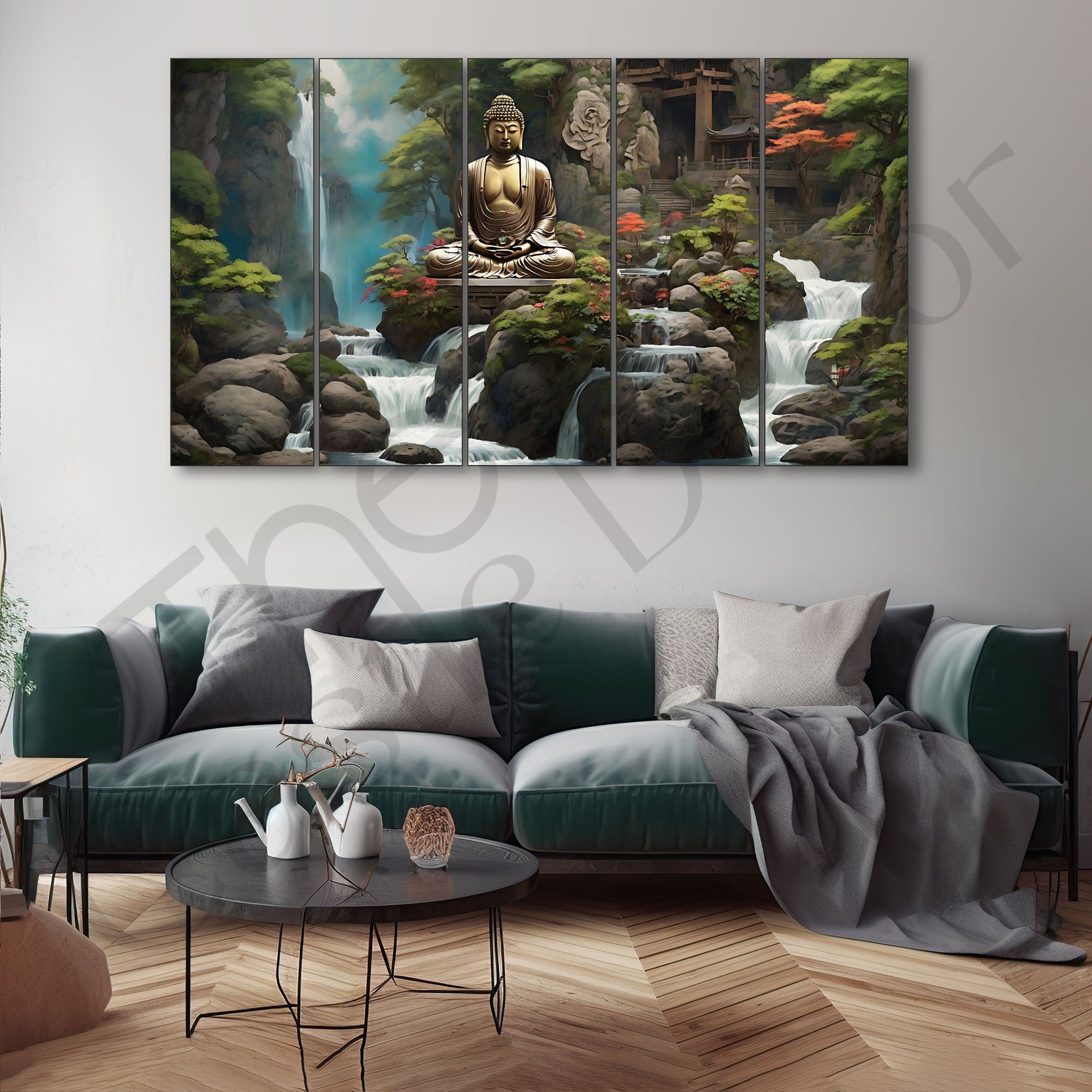 Lord Budha Painting with frame Big Size Wall Art for living room,Bedroom,Drawing room,Hotels