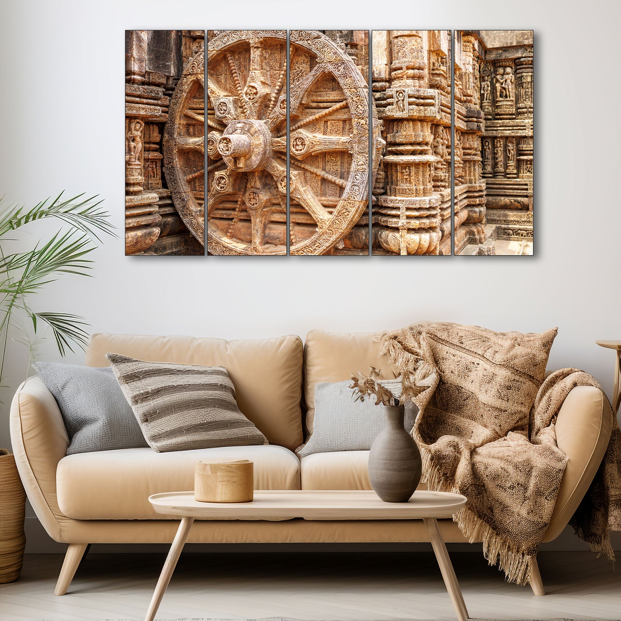Wheel of Konark Painting with frame Big Size Wall Art for living room,Bedroom,Drawing room,Hotels