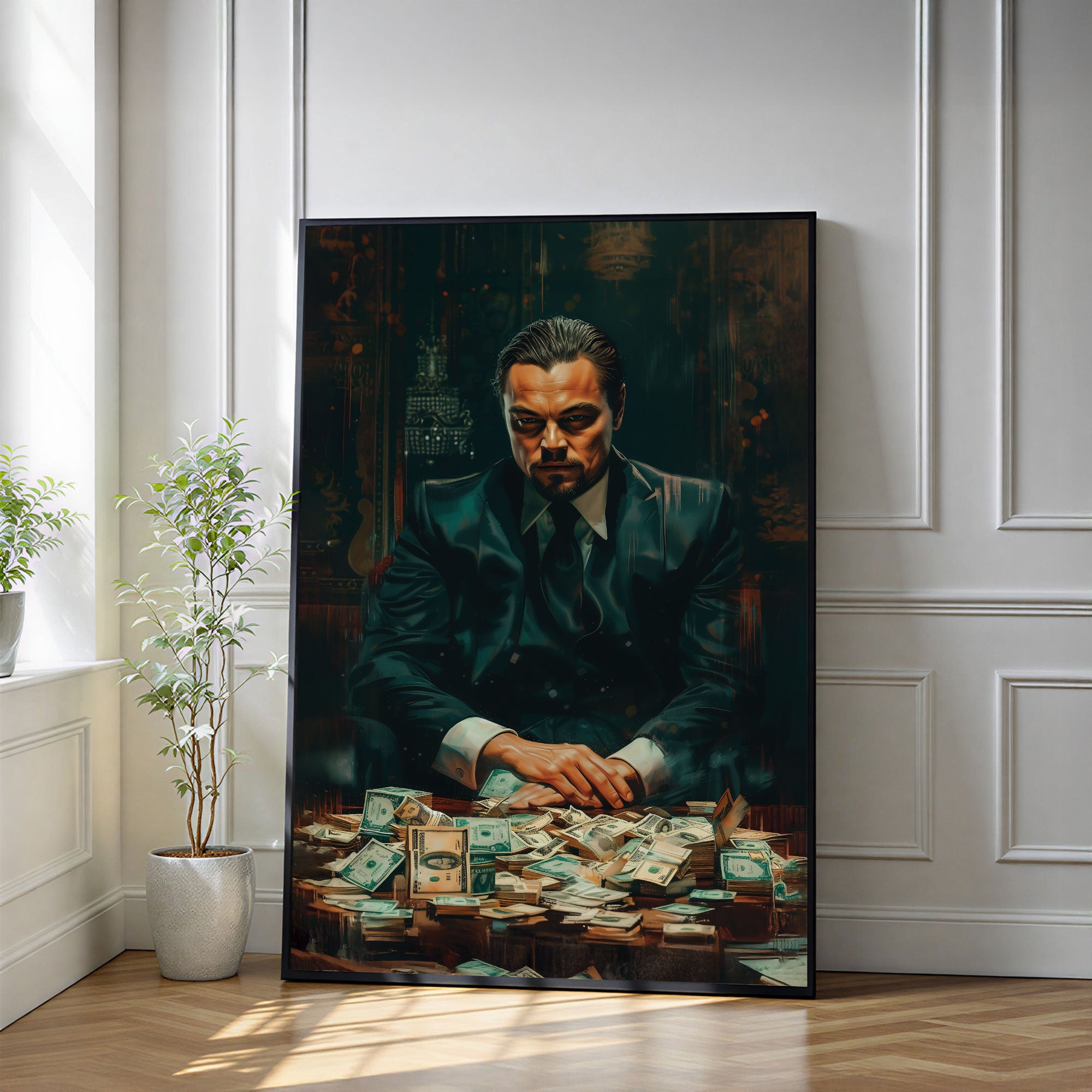 The Castle Decor Wolf of Wall Street Inspired Poster – Motivational Finance Movie Style Wall Art, Sparkle Finish, 20×30 Inch for Office, Home & Business Décor