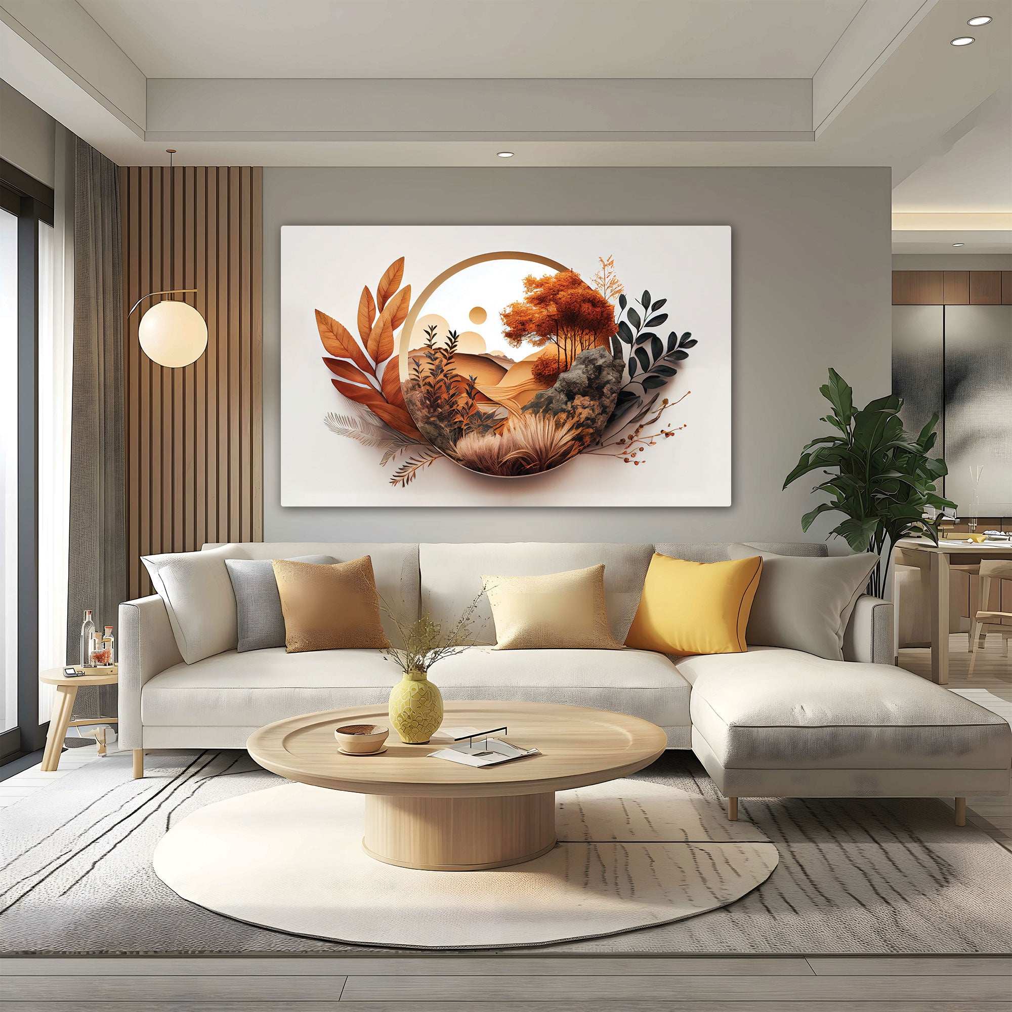 GoldenAbstract Canvas painting with frame Big Size Wall Art for living room,Bedroom,Drawing room,Hotels