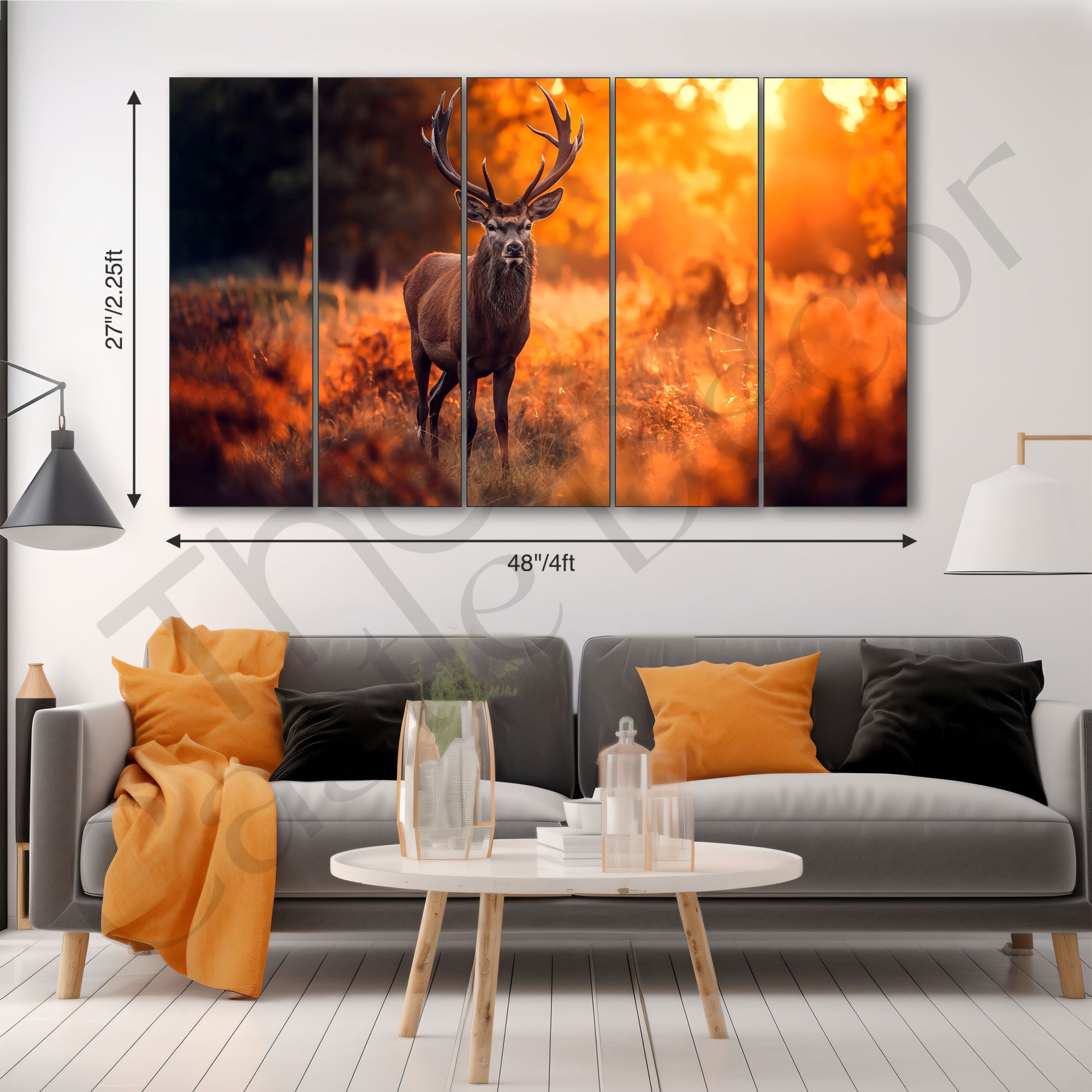 Deer Painting with frame Big Size Wall Art for living room,Bedroom,Drawing room,Hotels