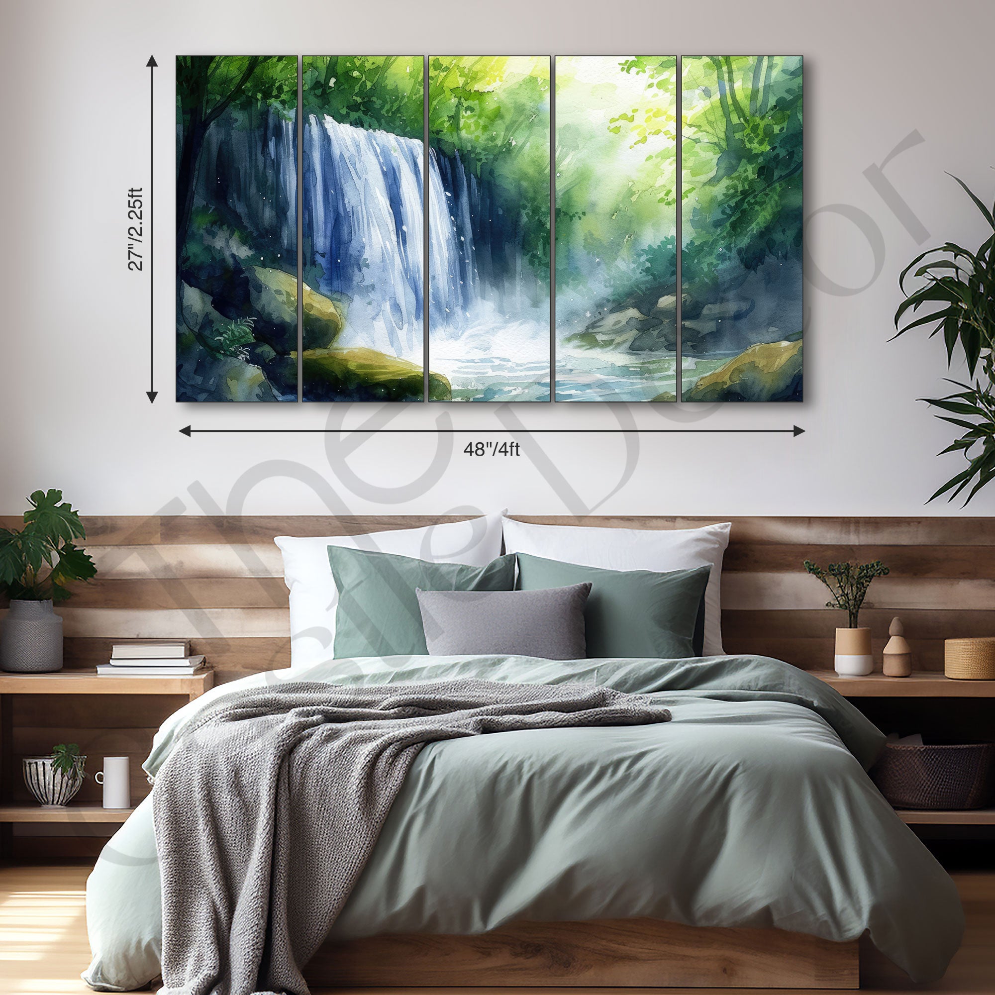 Waterfall Painting with frame Big Size Wall Art for living room,Bedroom,Drawing room,Hotels