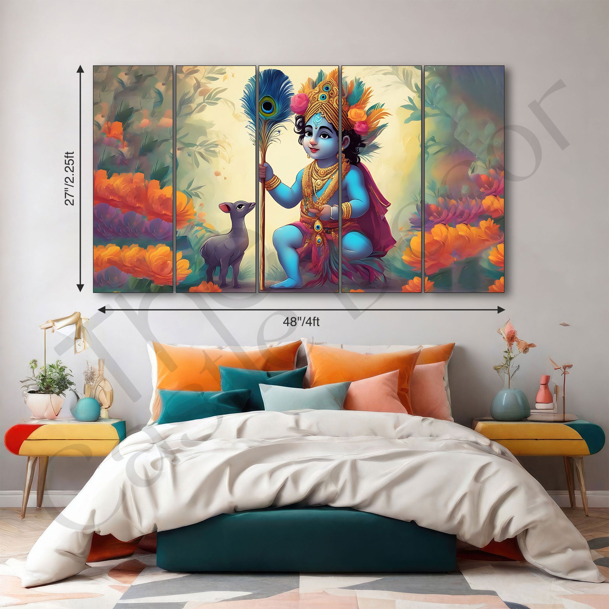 Bal Gopal Painting with frame Big Size Wall Art for living room,Bedroom,Drawing room,Hotels