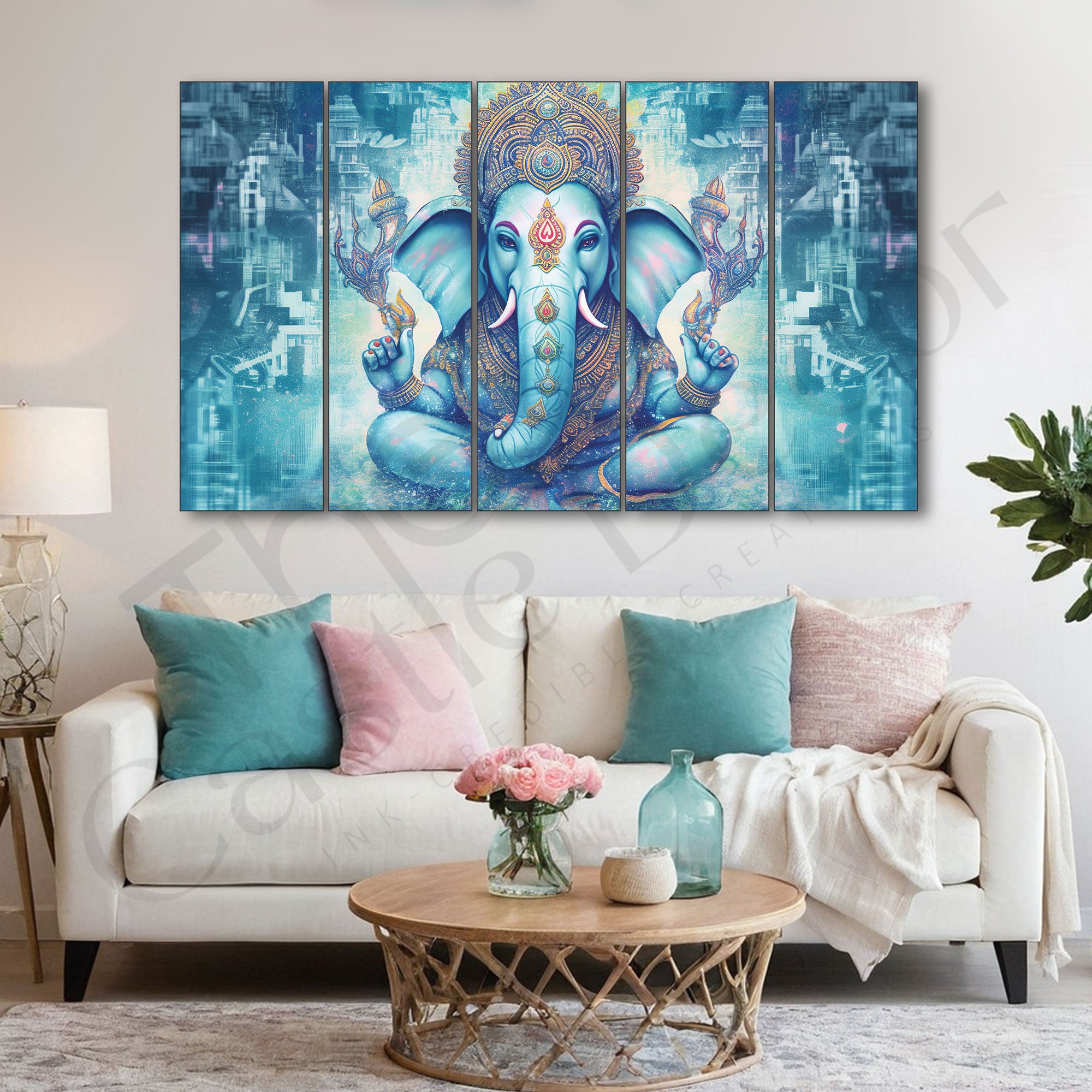 Ganesha Ji Painting Set of 5 for Home Decoration