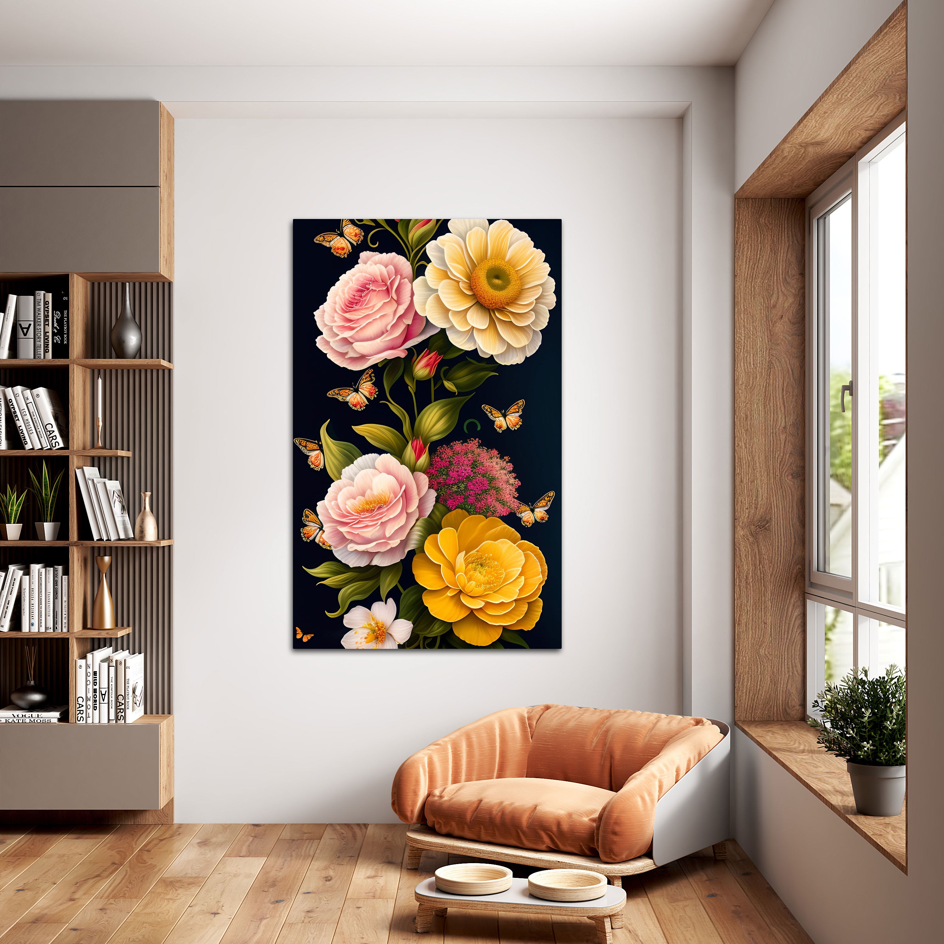 FlowerAbstract Canvas painting with frame Big Size Wall Art for living room,Bedroom,Drawing room,Hotels