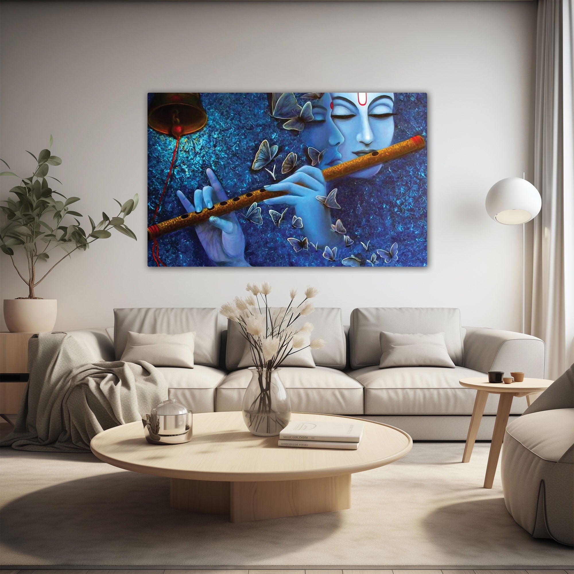 Radha krishnna beautiful Canvas painting with frame Big Size Wall Art for living room,Bedroom,Drawing room,Hotels