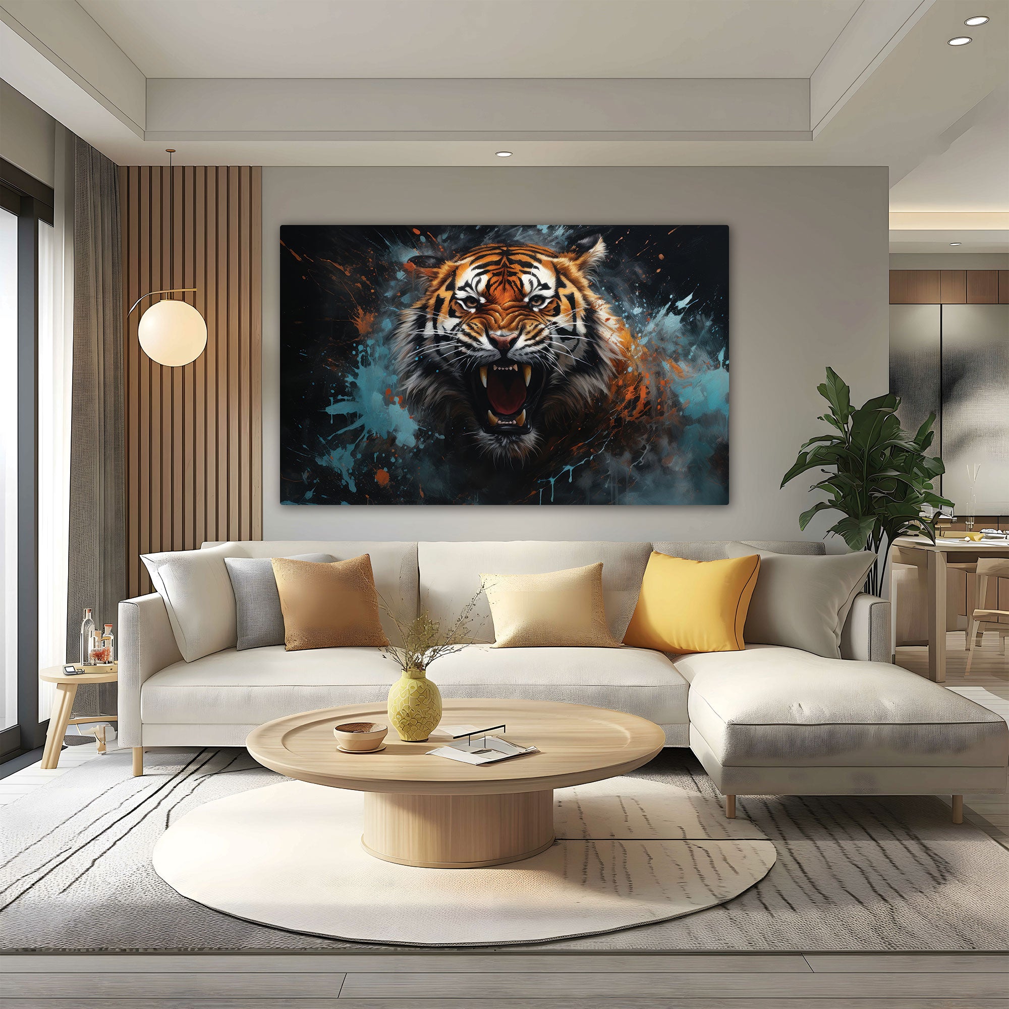 TigerAbstract Canvas painting with frame Big Size Wall Art for living room,Bedroom,Drawing room,Hotels