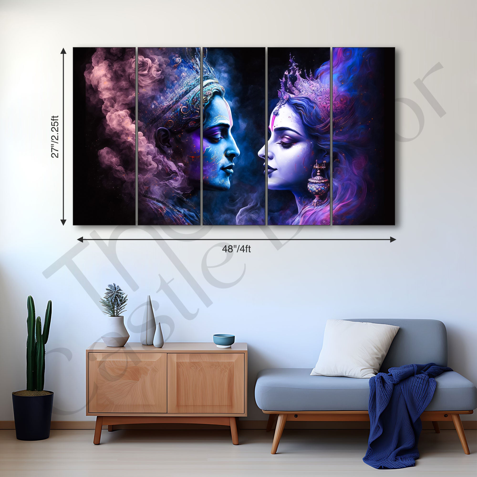 Radha Krishna Painting with frame Big Size Wall Art for living room,Bedroom,Drawing room,Hotels