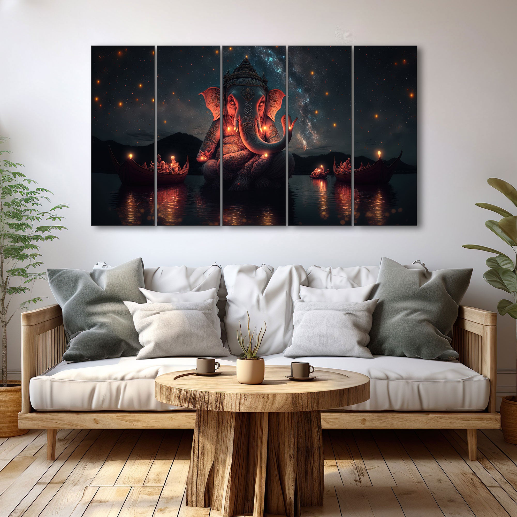 Lord Ganesha Painting with frame Big Size Wall Art for living room,Bedroom,Drawing room,Hotels
