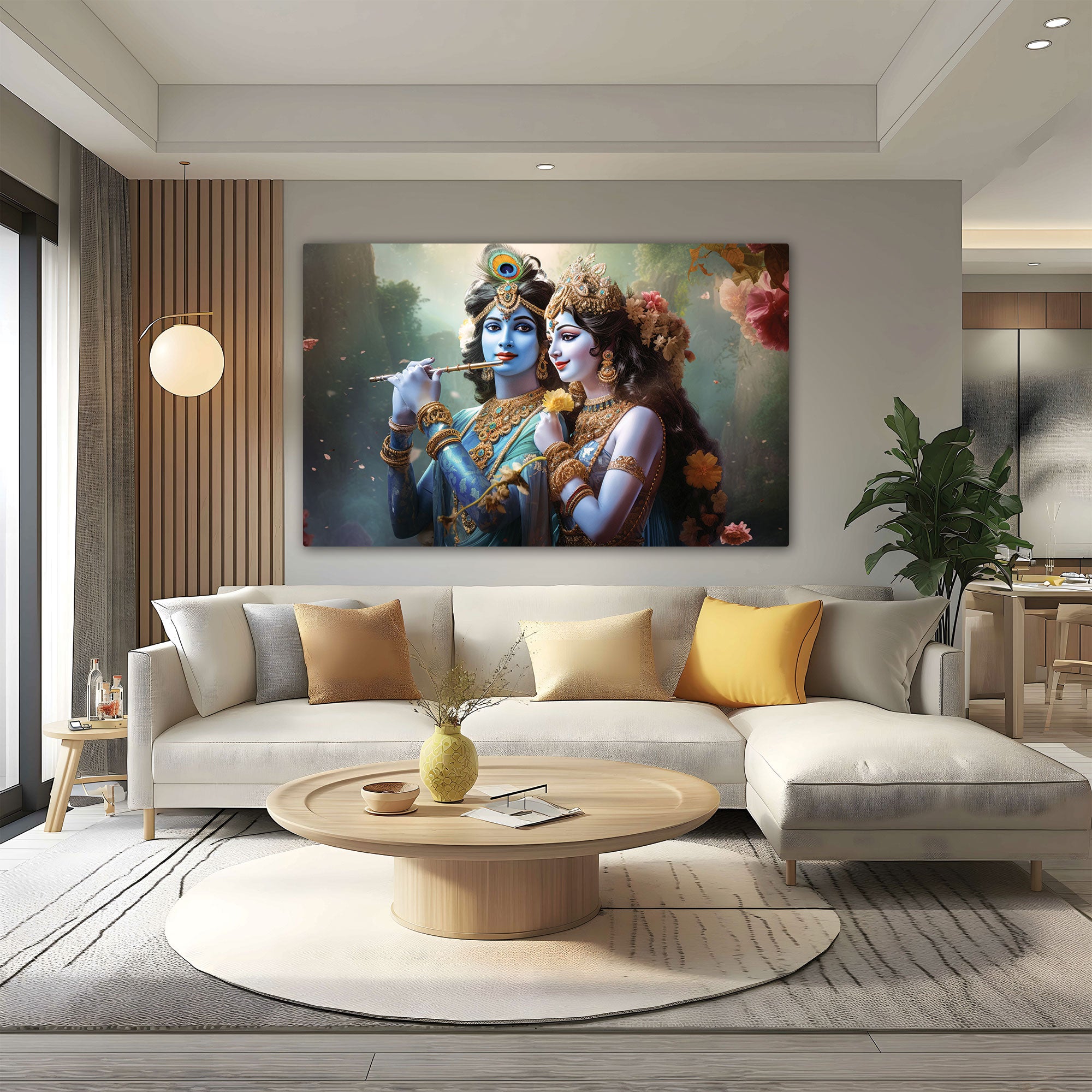 Radha krishan ji Canvas painting with frame Big Size Wall Art for living room,Bedroom,Drawing room,Hotels