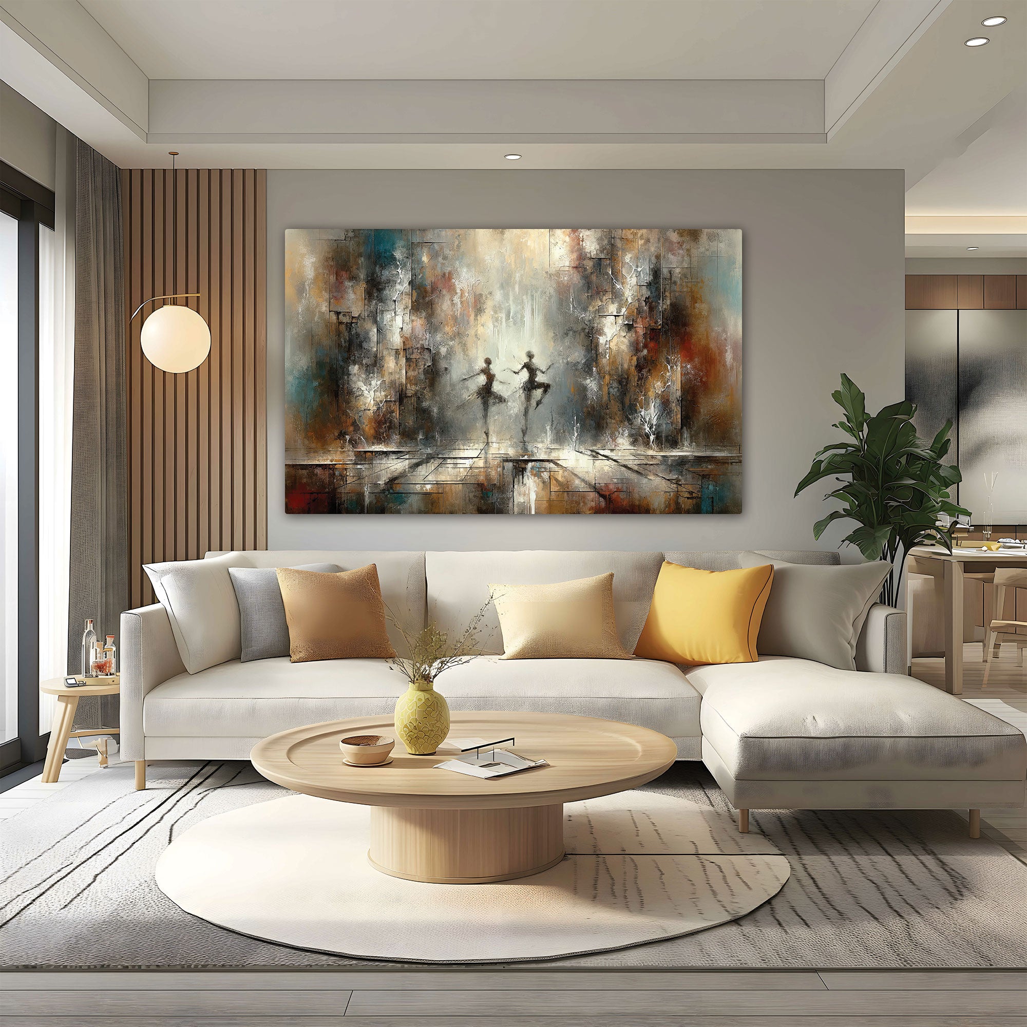 Couple danceAbstract Canvas painting with frame Big Size Wall Art for living room,Bedroom,Drawing room,Hotels
