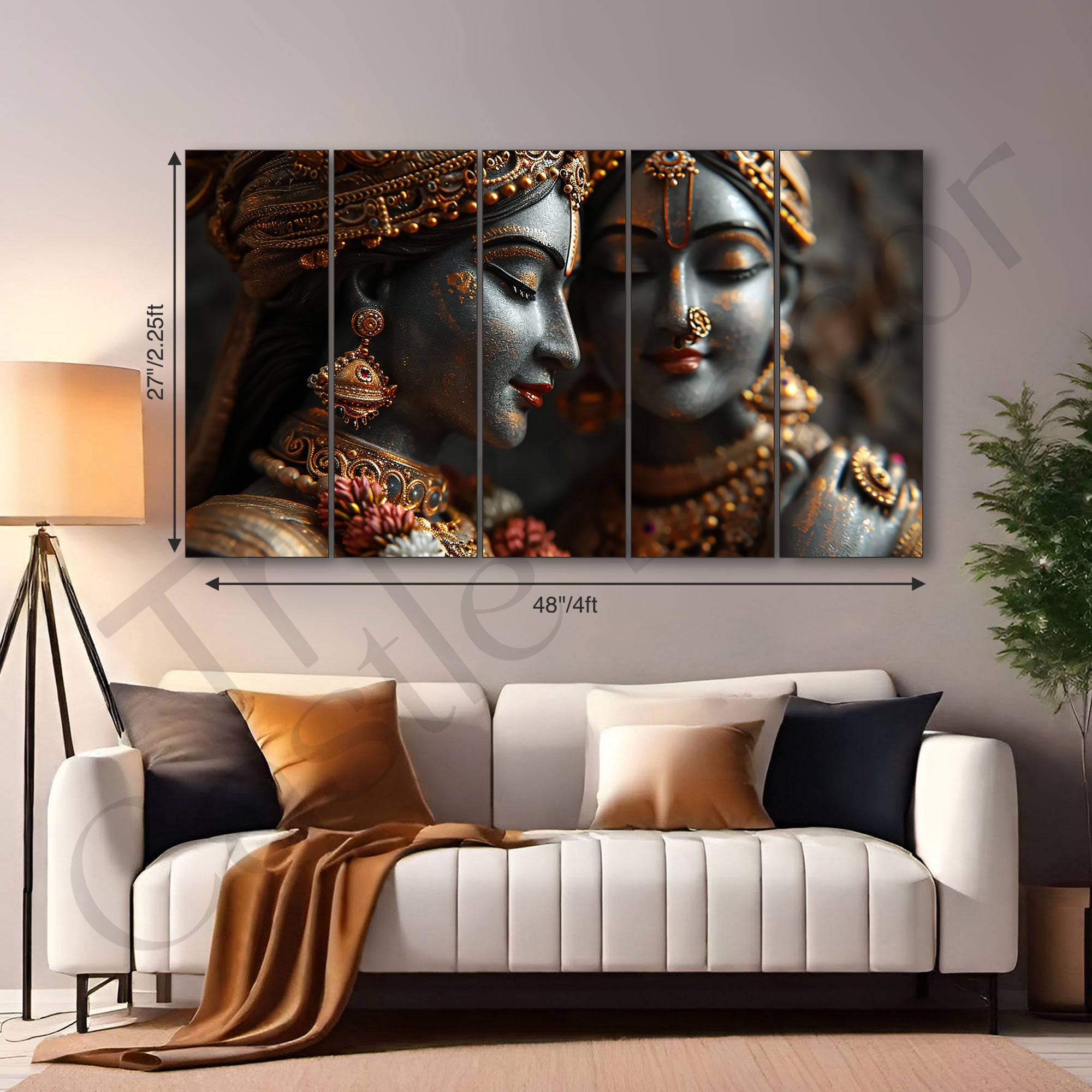 Radha Krishan Painting with frame Big Size Wall Art for living room,Bedroom,Drawing room,Hotels