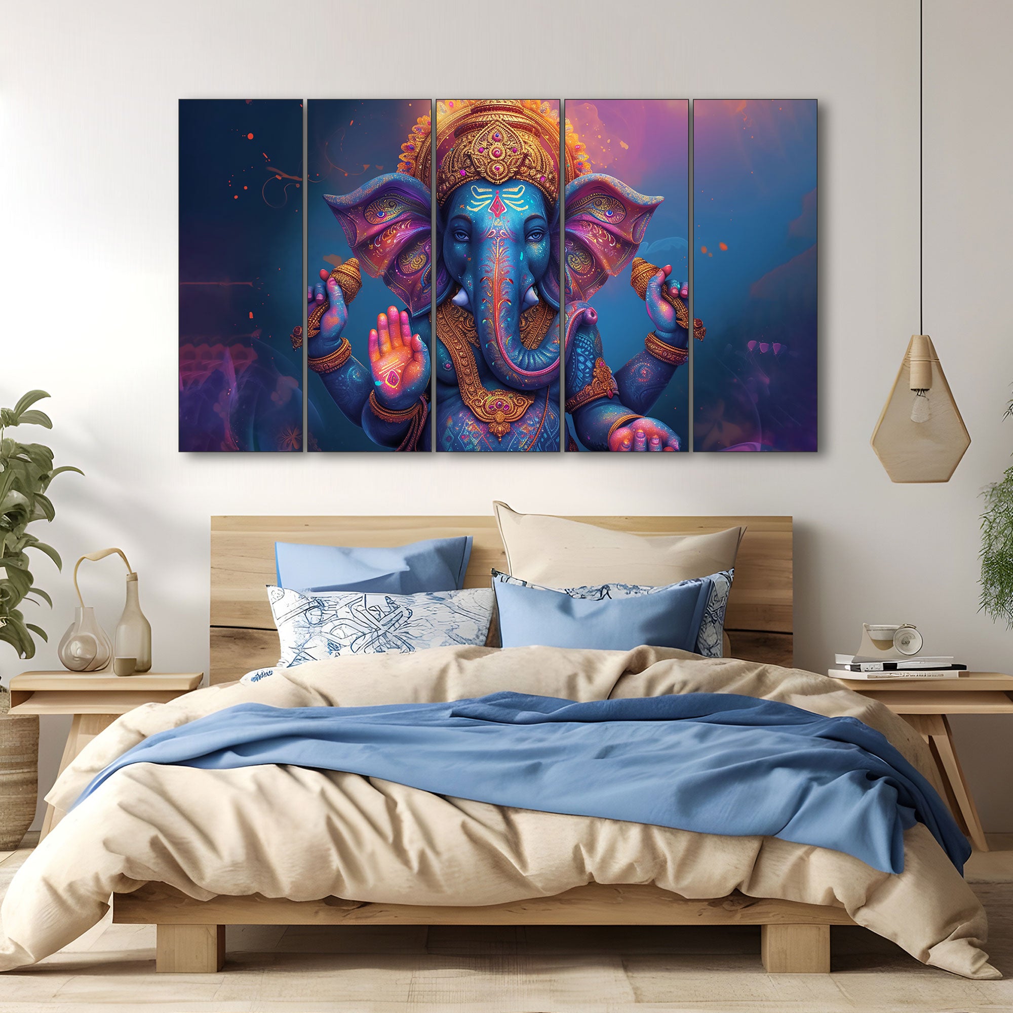 Lord Ganesha Painting with frame Big Size Wall Art for living room,Bedroom,Drawing room,Hotels