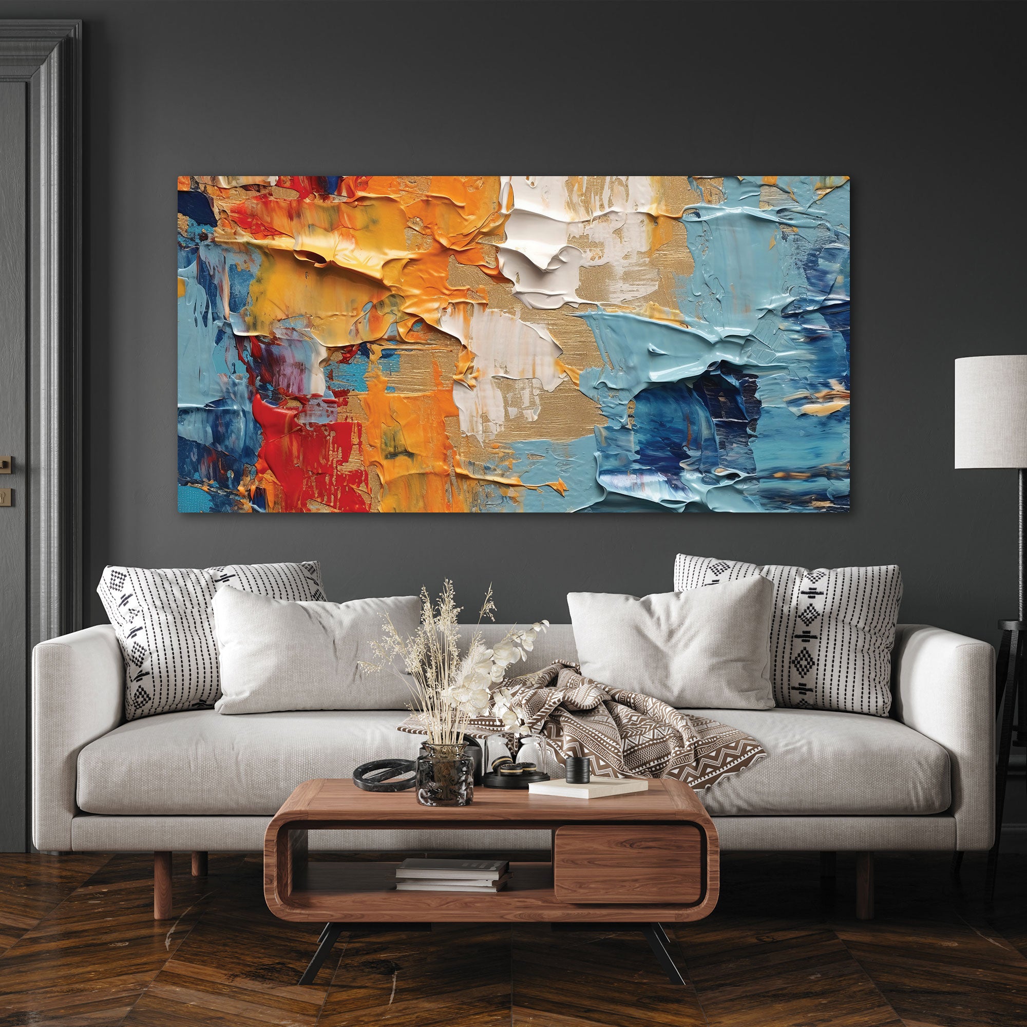 ModernAbstract Canvas painting with frame Big Size Wall Art for living room,Bedroom,Drawing room,Hotels
