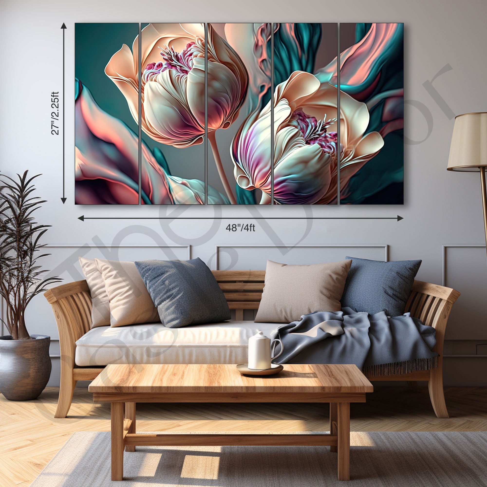 Flower Painting with frame Big Size Wall Art for living room,Bedroom,Drawing room,Hotels