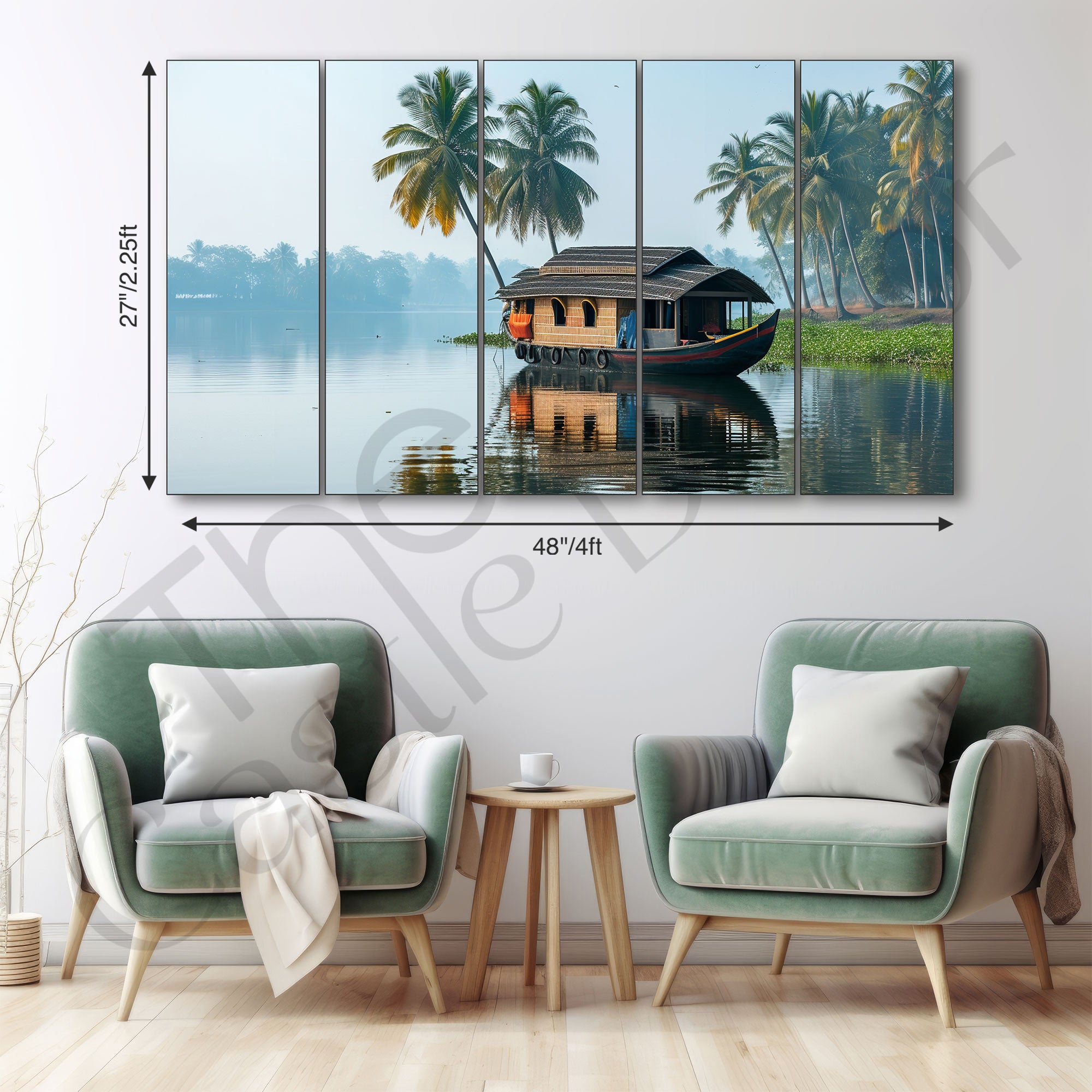 Kerala Painting with frame Big Size Wall Art for living room,Bedroom,Drawing room,Hotels