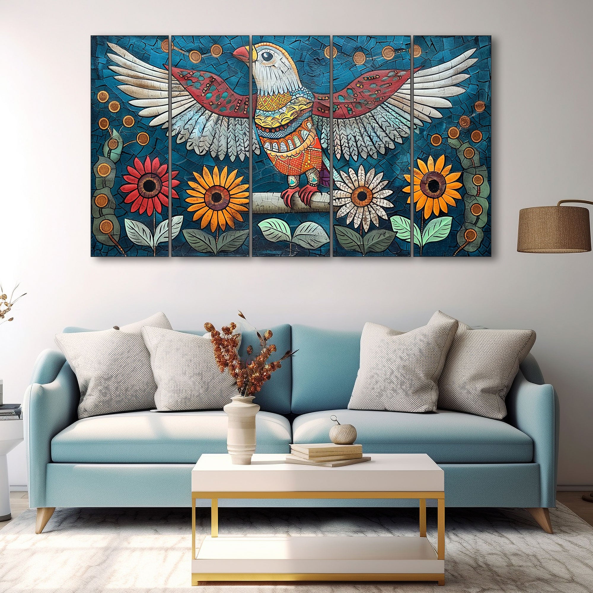 Birds Painting with frame Big Size Wall Art for living room,Bedroom,Drawing room,Hotels