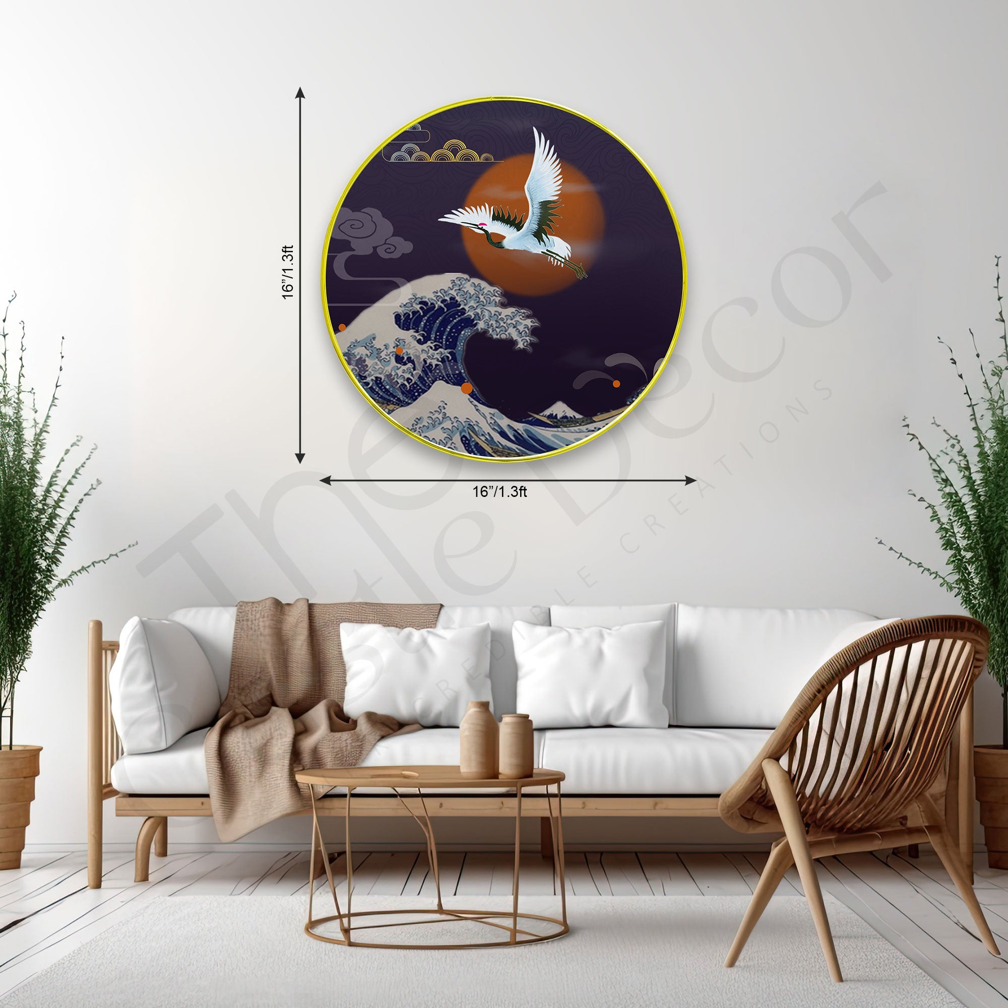 Birds Sparkle Wooden Wall Plate for Home Decoration Art-24