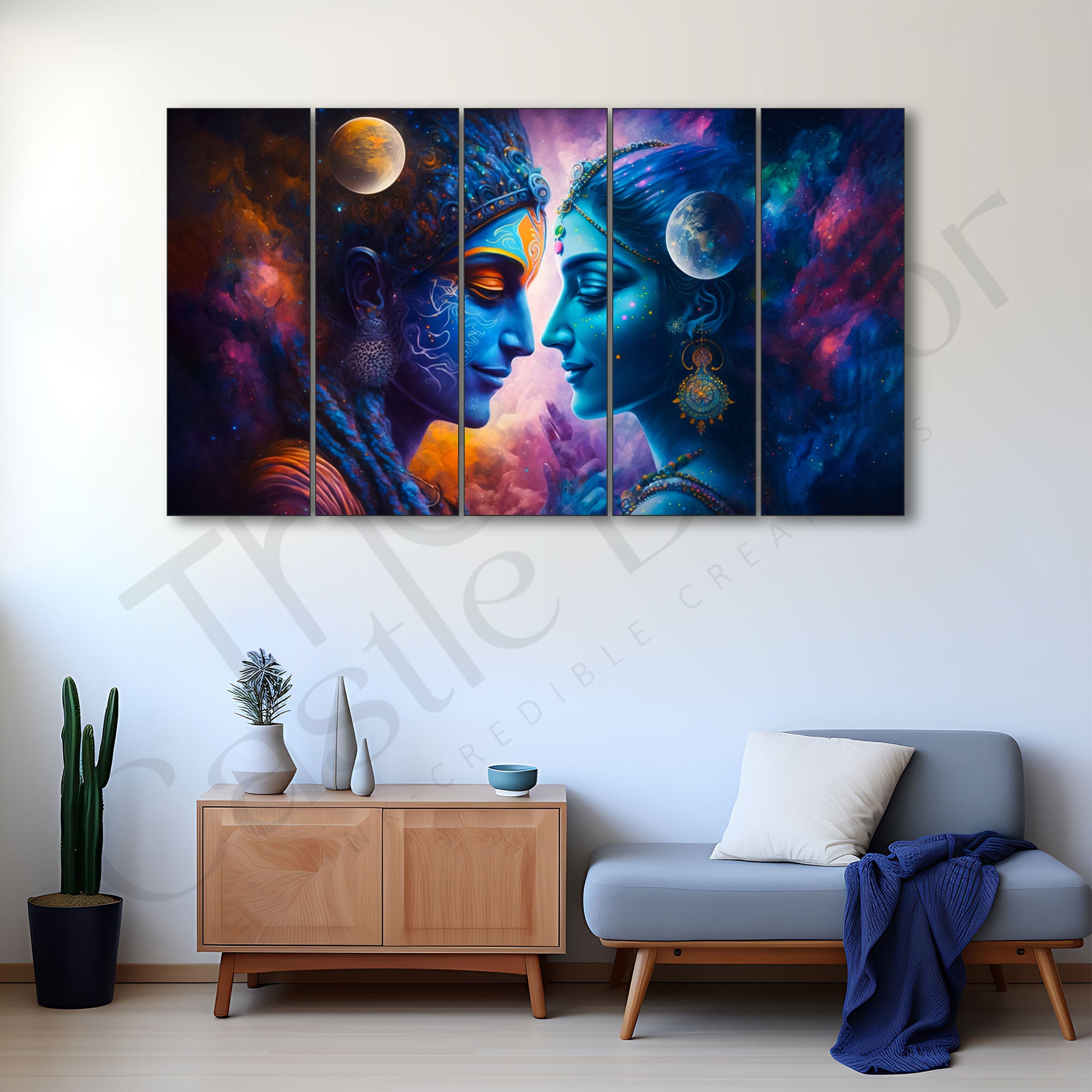 Radha Krishan Painting with frame Big Size Wall Art for living room,Bedroom,Drawing room,Hotels