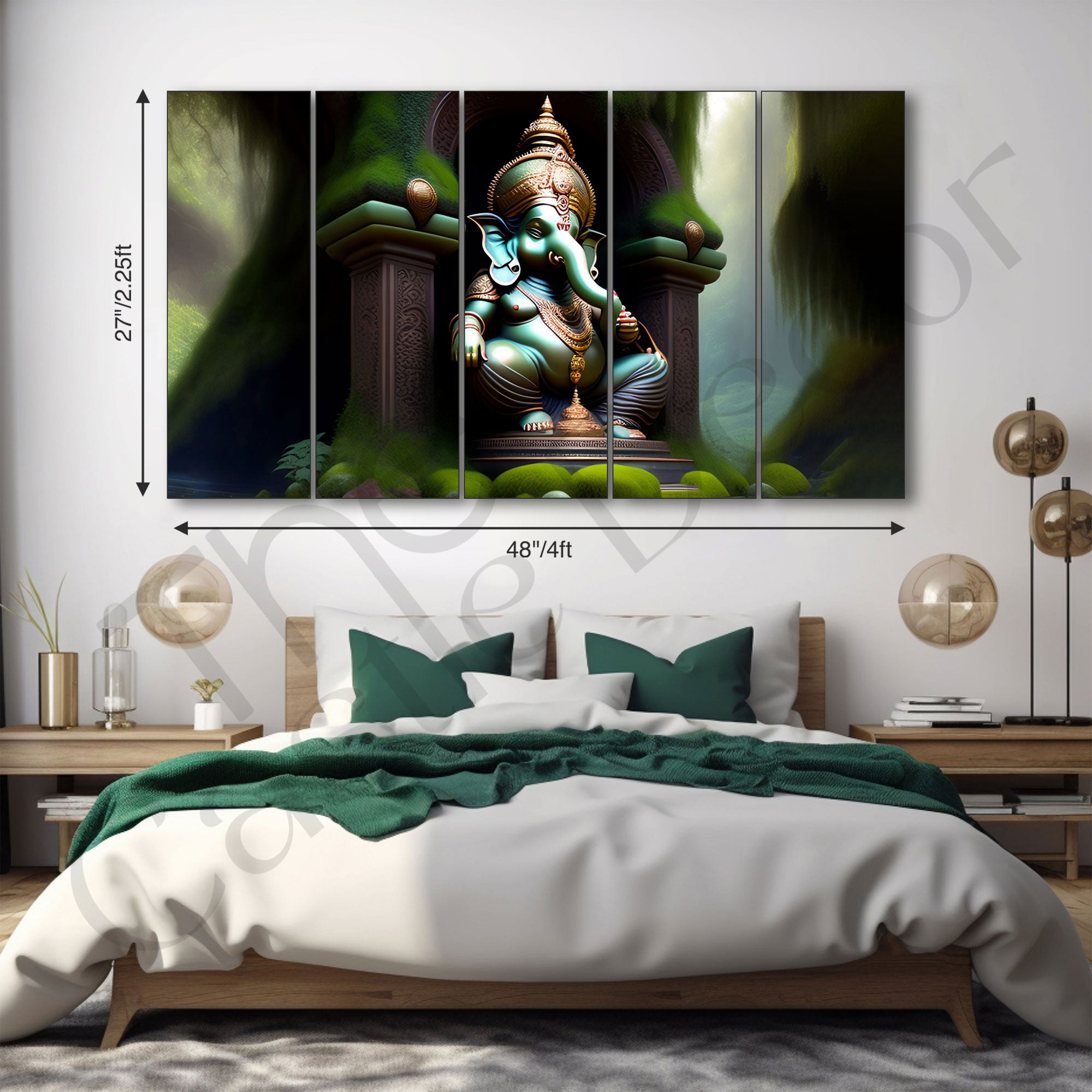 Lord Ganesha Painting with frame Big Size Wall Art for living room,Bedroom,Drawing room,Hotels