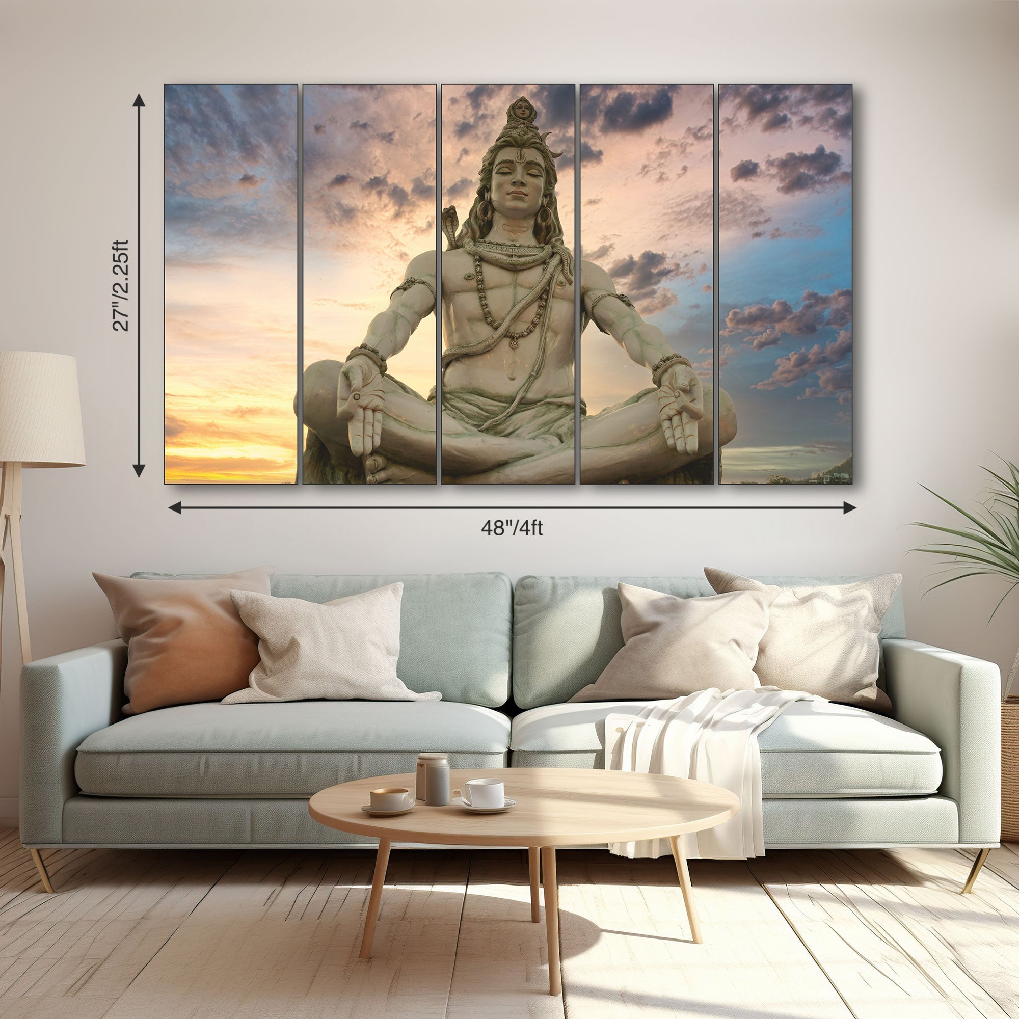 Lord Shiva Painting with frame Big Size Wall Art for living room,Bedroom,Drawing room,Hotels