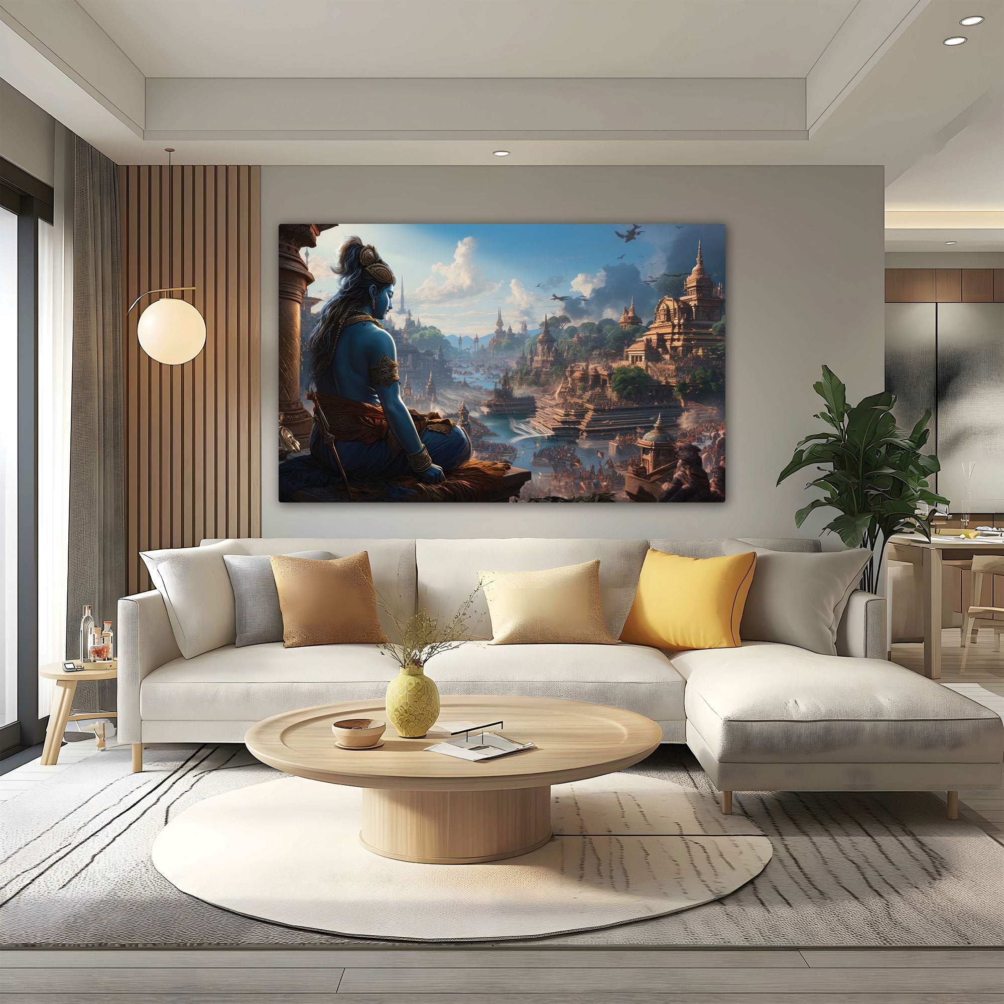 Lord rama Canvas painting with frame Big Size Wall Art for living room,Bedroom,Drawing room,Hotels