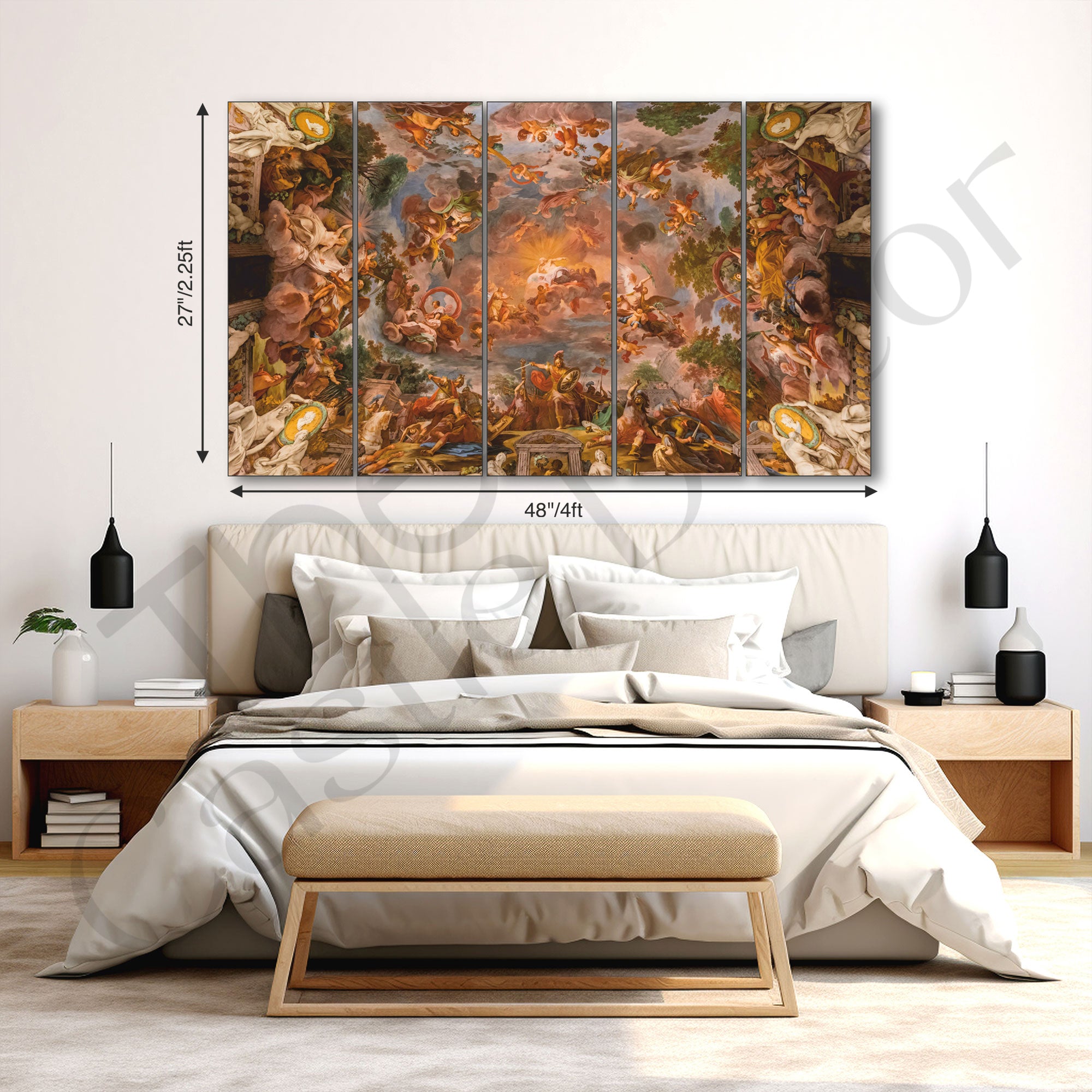 Pietro Da Cortona Painting with frame Big Size Wall Art for living room,Bedroom,Drawing room,Hotels