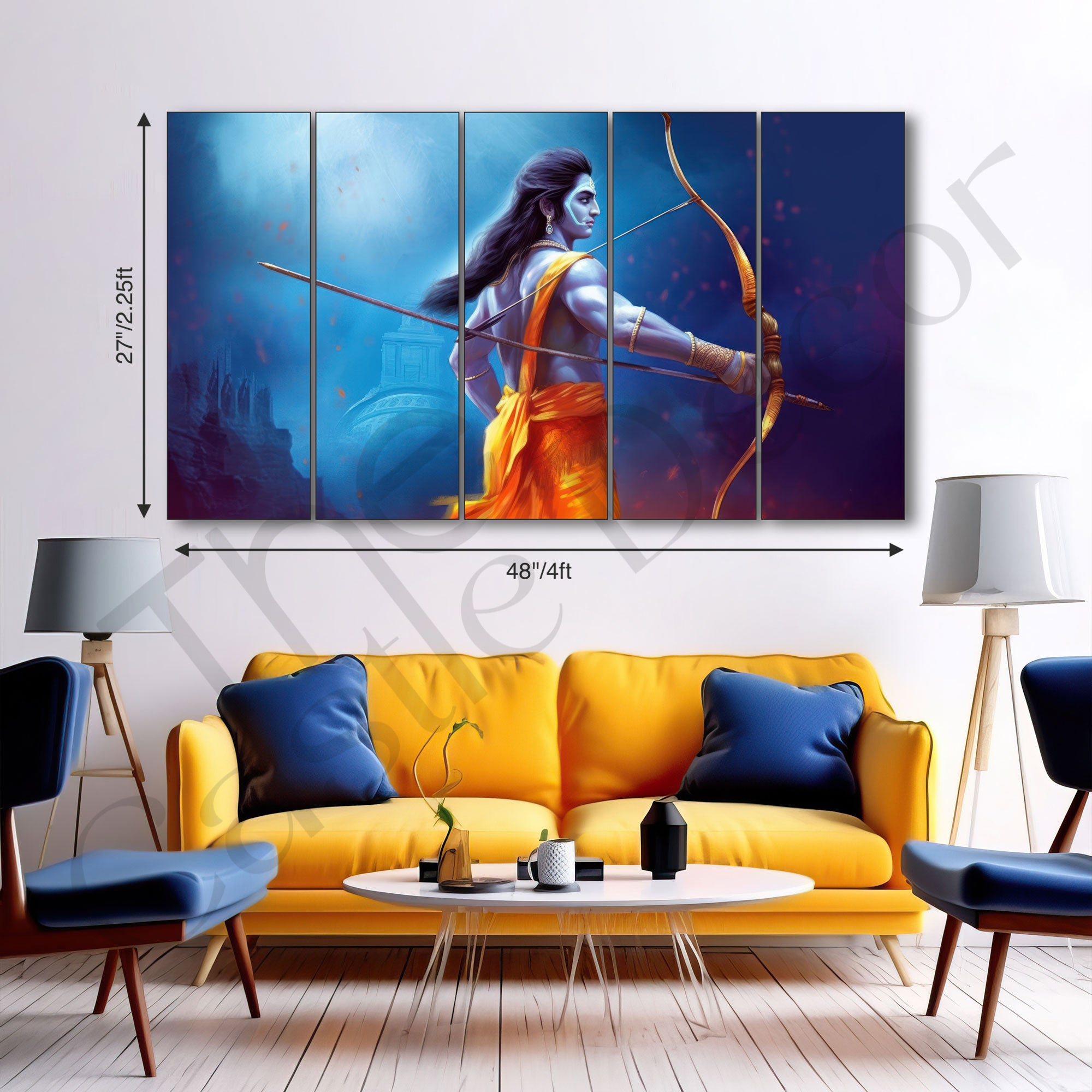Ram Ji Painting with frame Big Size Wall Art for living room,Bedroom,Drawing room,Hotels