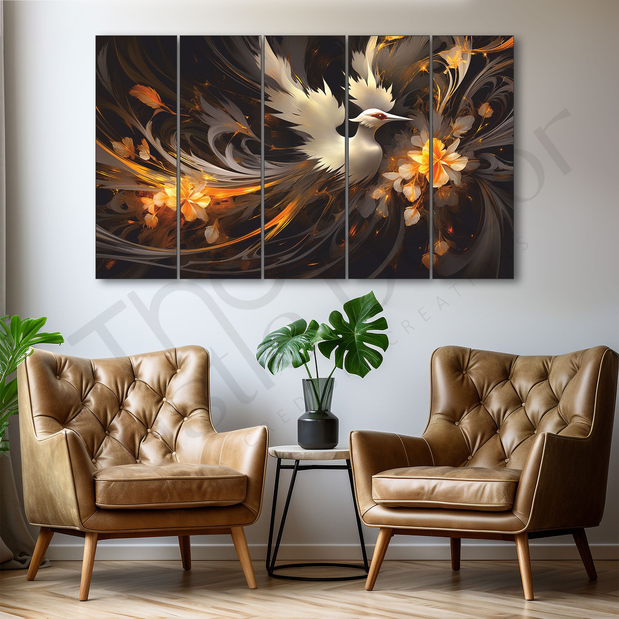 Abstract Painting with frame Big Size Wall Art for living room,Bedroom,Drawing room,Hotels 27x48"