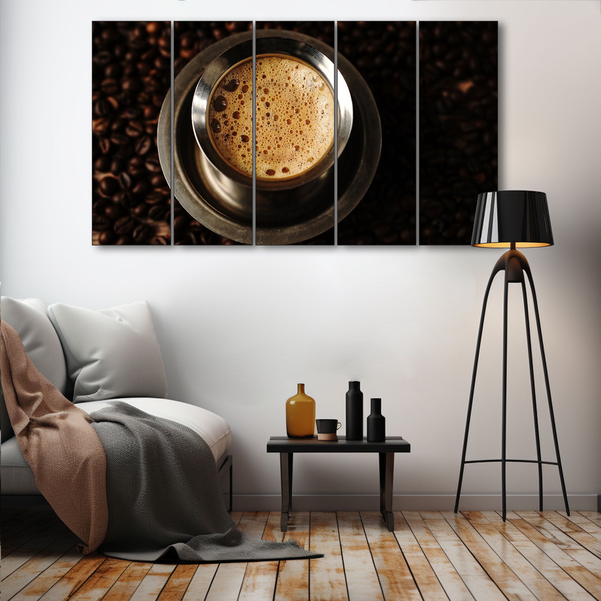 Coffee Painting with frame Big Size Wall Art for living room,Bedroom,Drawing room,Hotels
