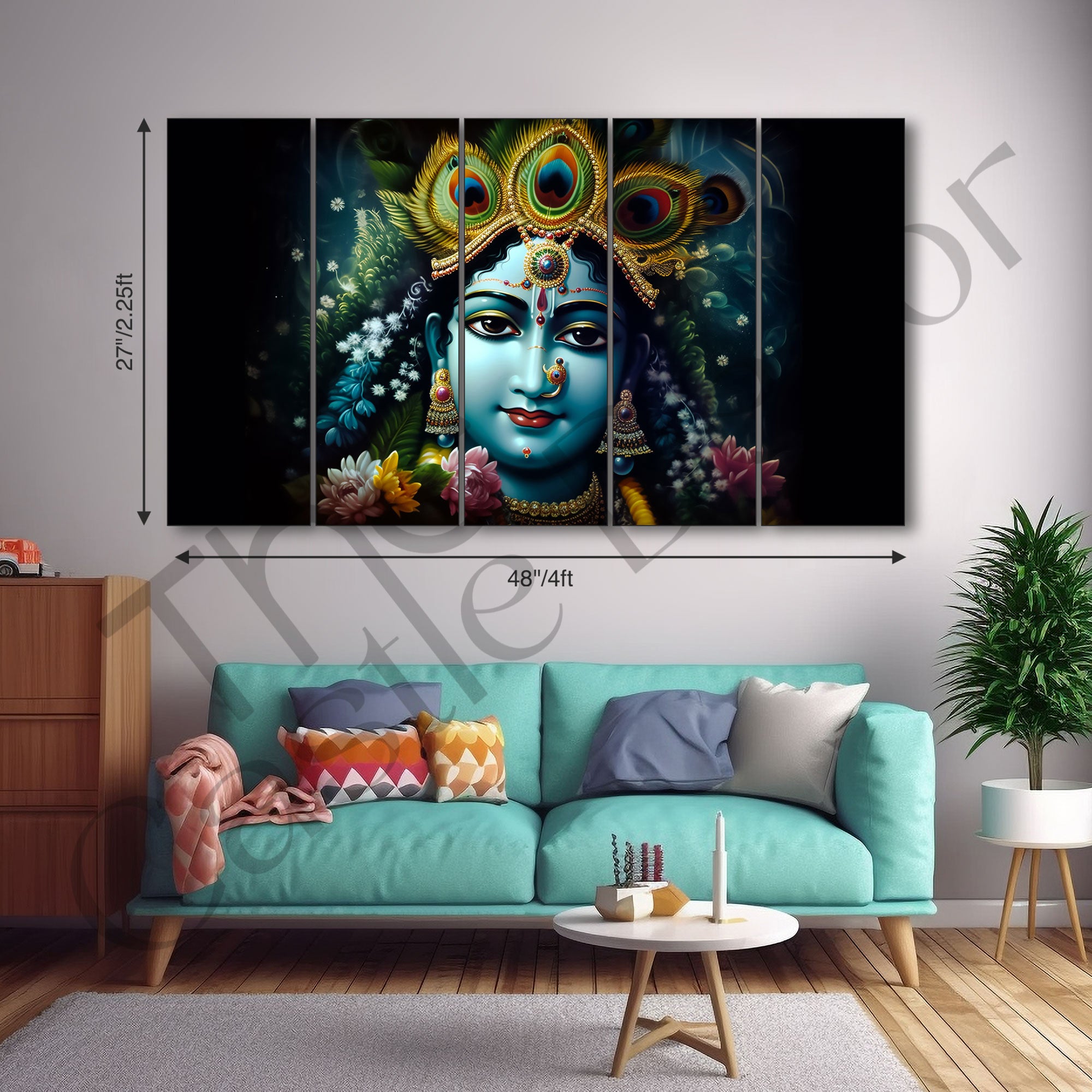 Krishna Ji Painting with frame Big Size Wall Art for living room,Bedroom,Drawing room,Hotels