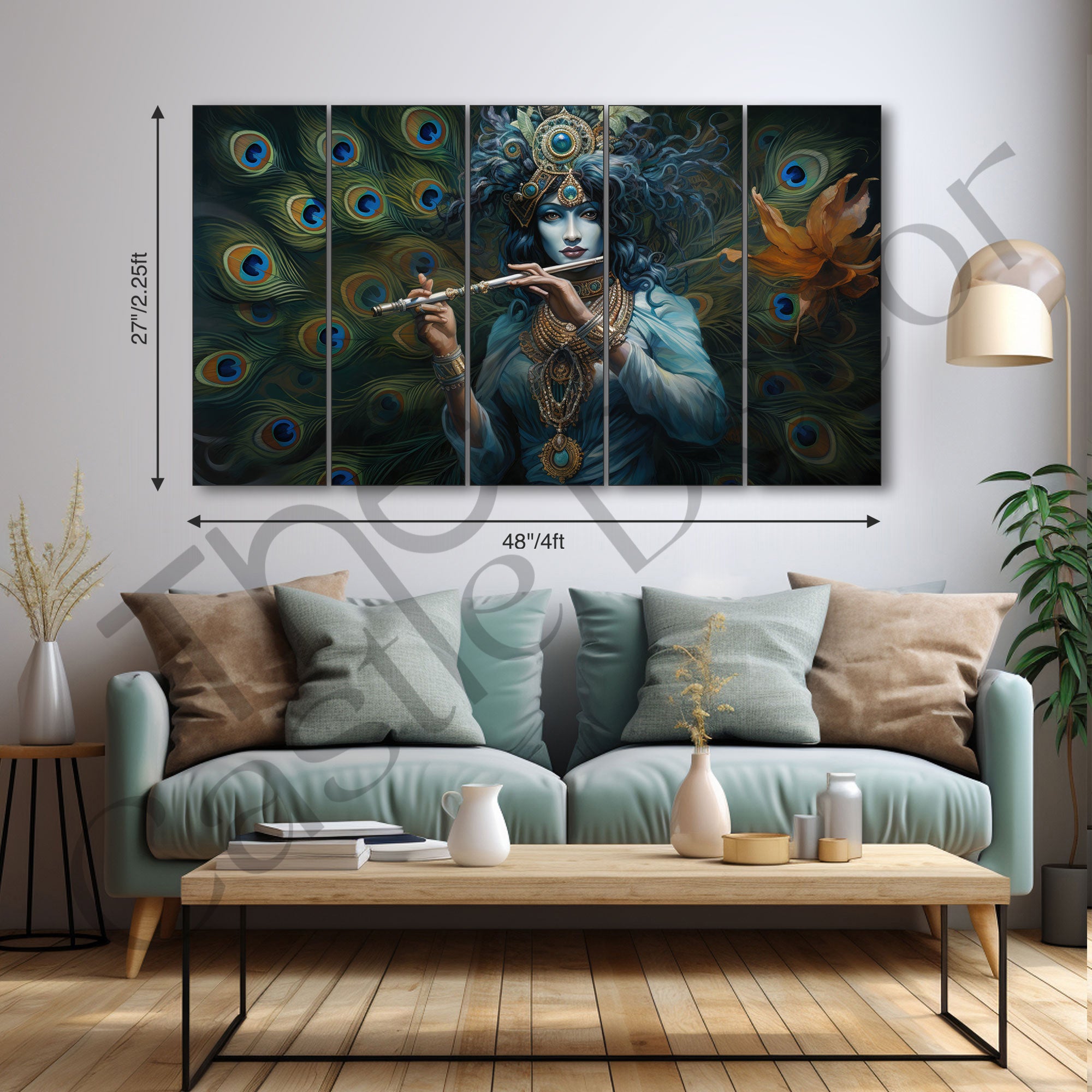 Krishna Ji Painting with frame Big Size Wall Art for living room,Bedroom,Drawing room,Hotels