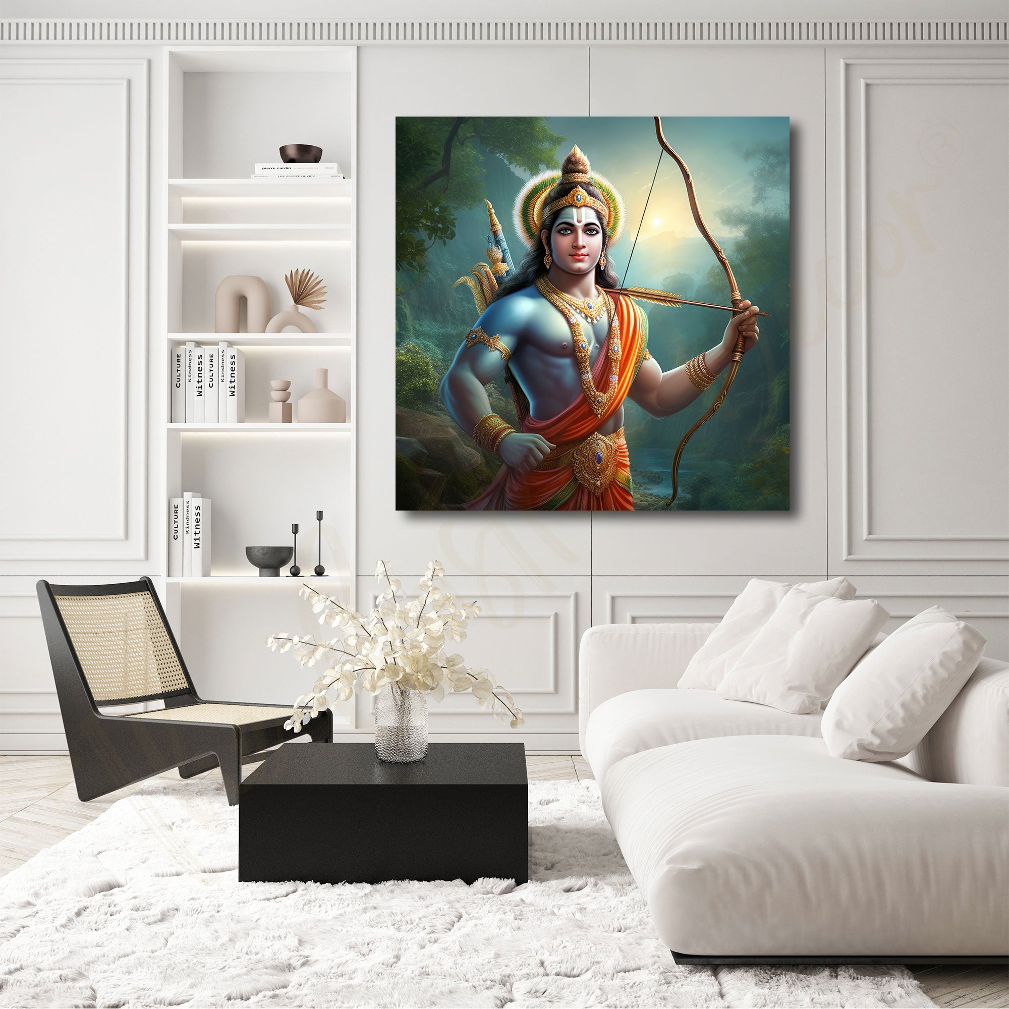 Ram mandir/Jai sri Ram painting with frame Big Size Wall Art for living room,Bedroom,Drawing room,Hotels