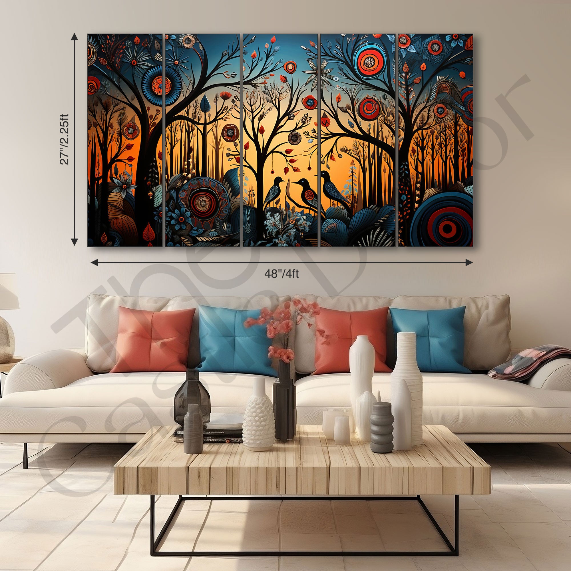 Birds Painting with frame Big Size Wall Art for living room,Bedroom,Drawing room,Hotels