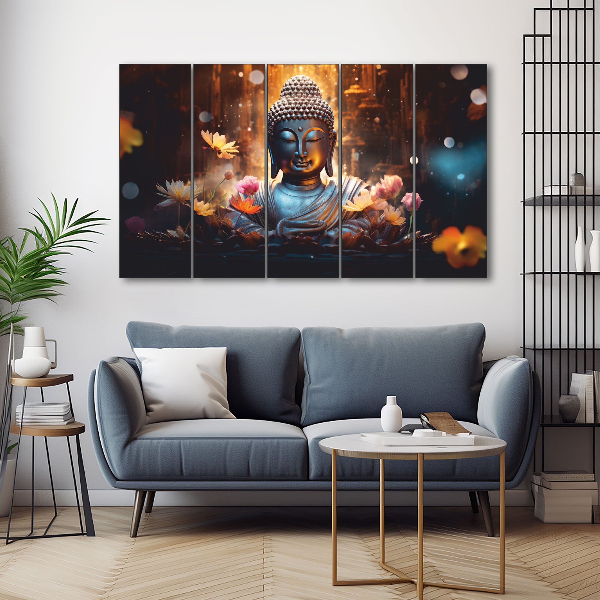Lord Budha Painting with frame Big Size Wall Art for living room,Bedroom,Drawing room,Hotels
