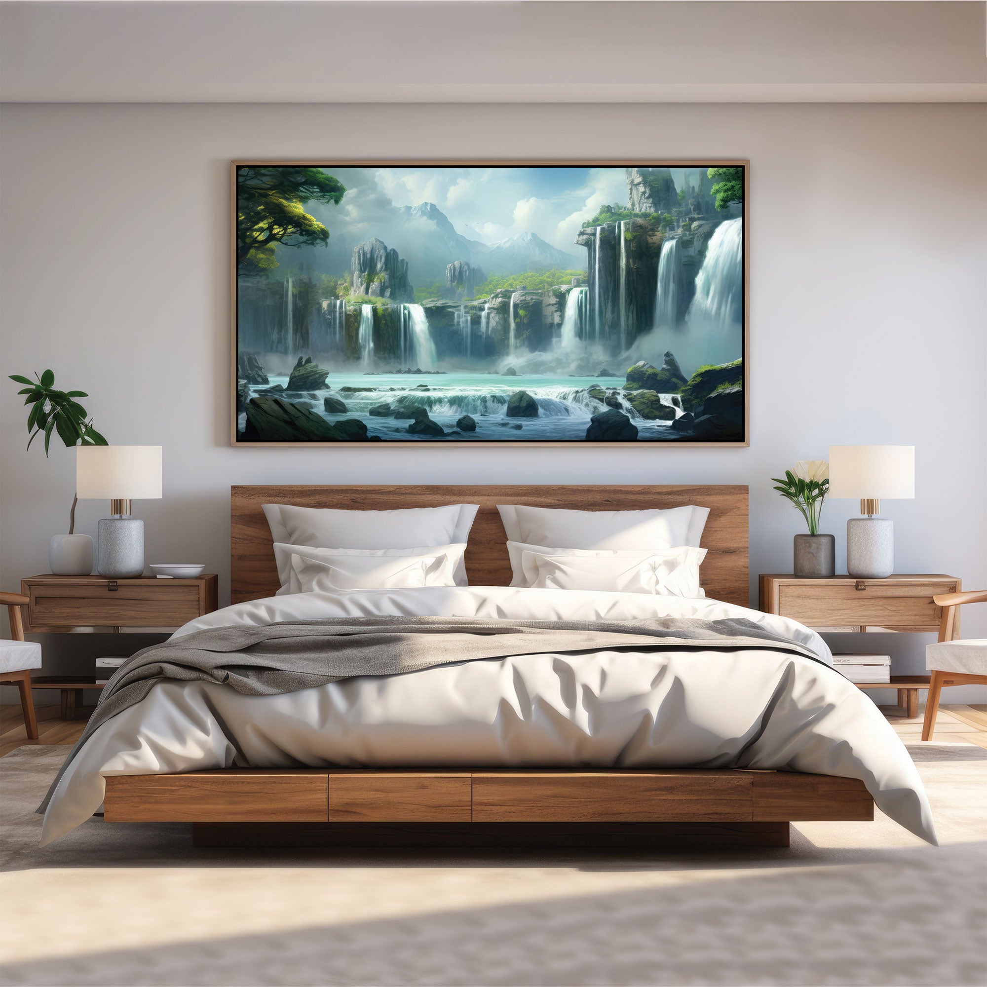 NatureAbstract Canvas painting with frame Big Size Wall Art for living room,Bedroom,Drawing room,Hotels