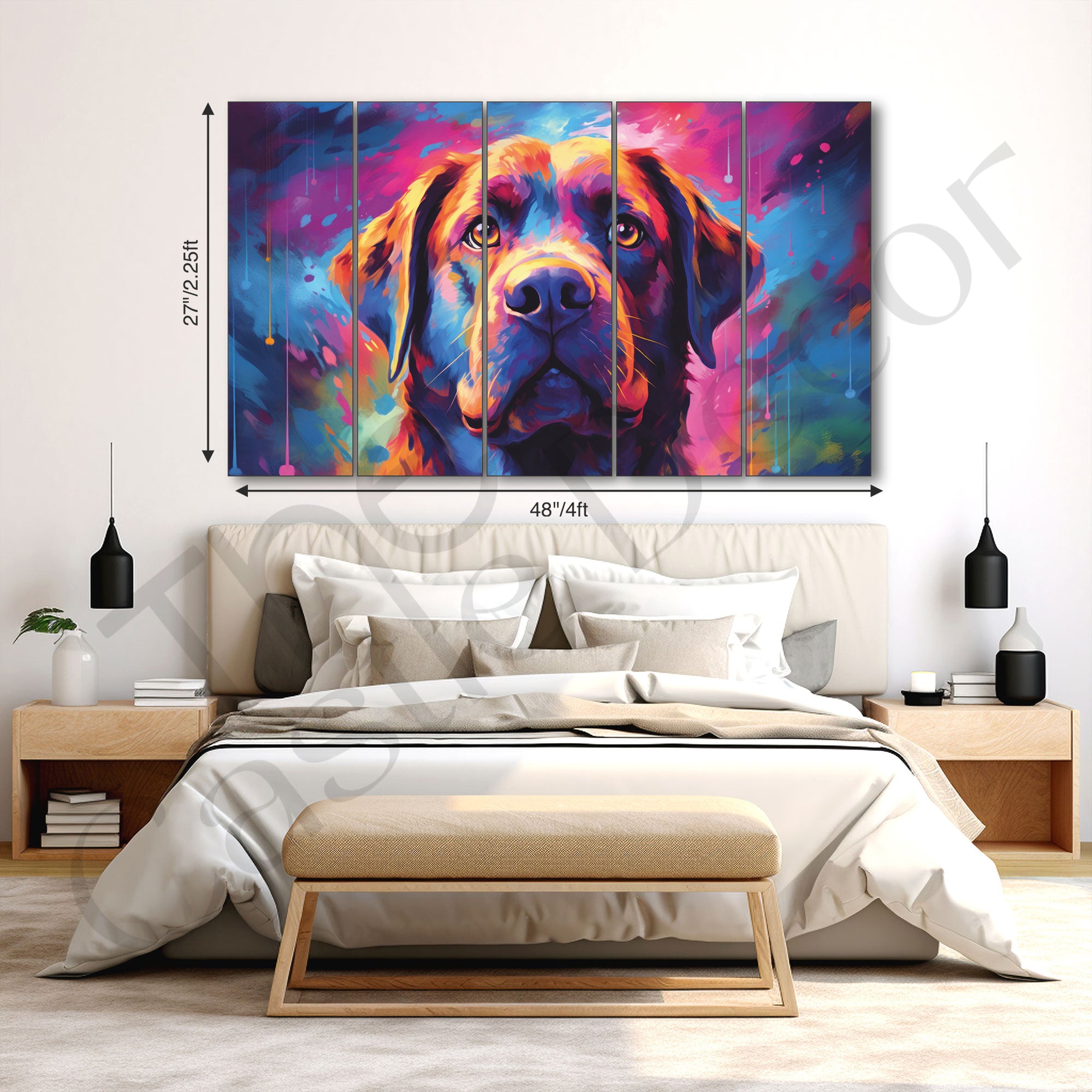Dogs Painting with frame Big Size Wall Art for living room,Bedroom,Drawing room,Hotels