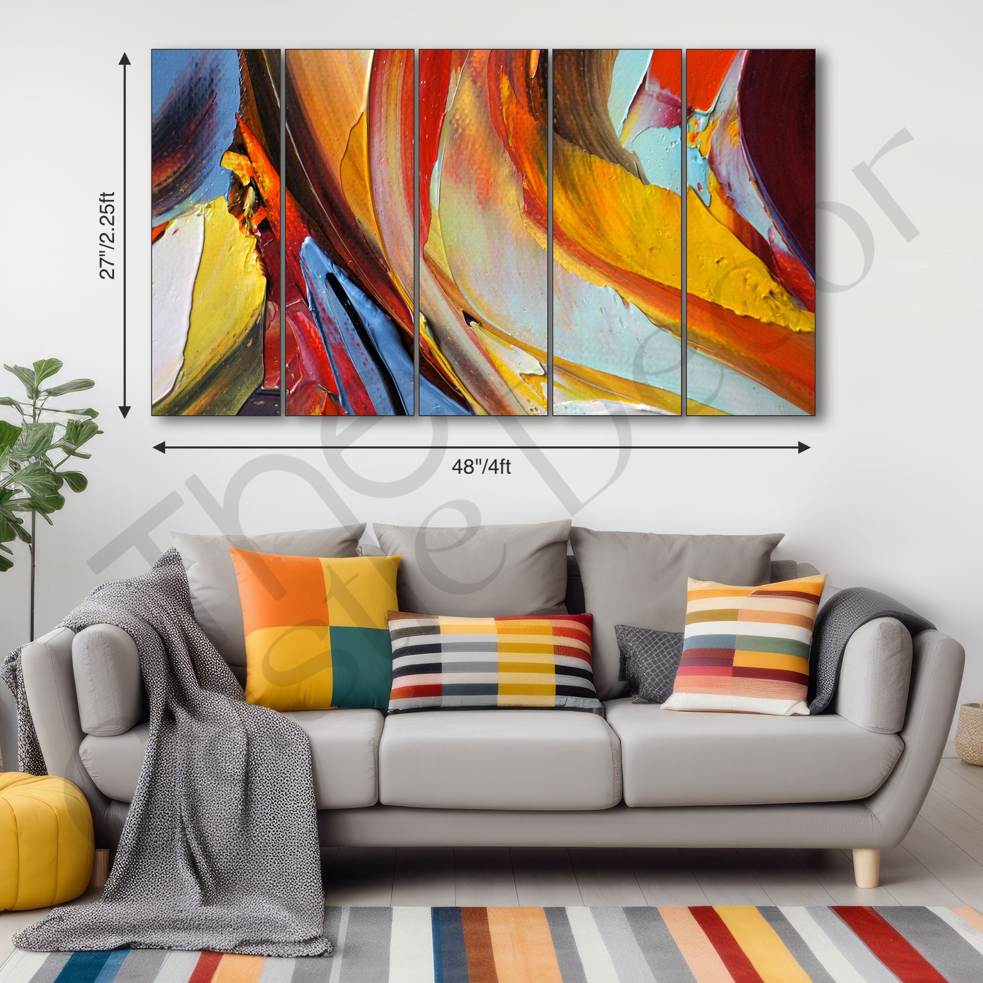 Abstract Painting with frame Big Size Wall Art for living room,Bedroom,Drawing room,Hotels