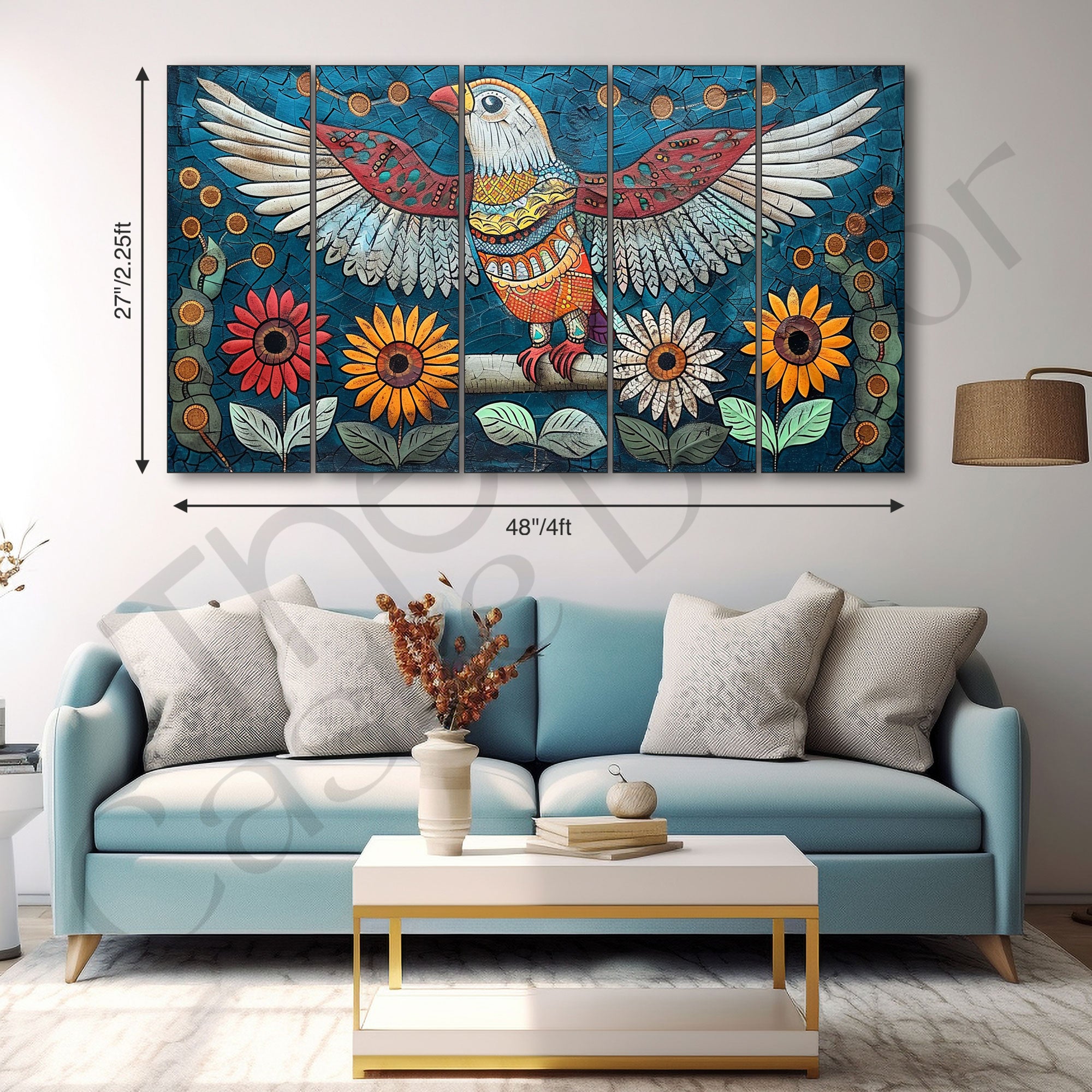 Birds Painting with frame Big Size Wall Art for living room,Bedroom,Drawing room,Hotels