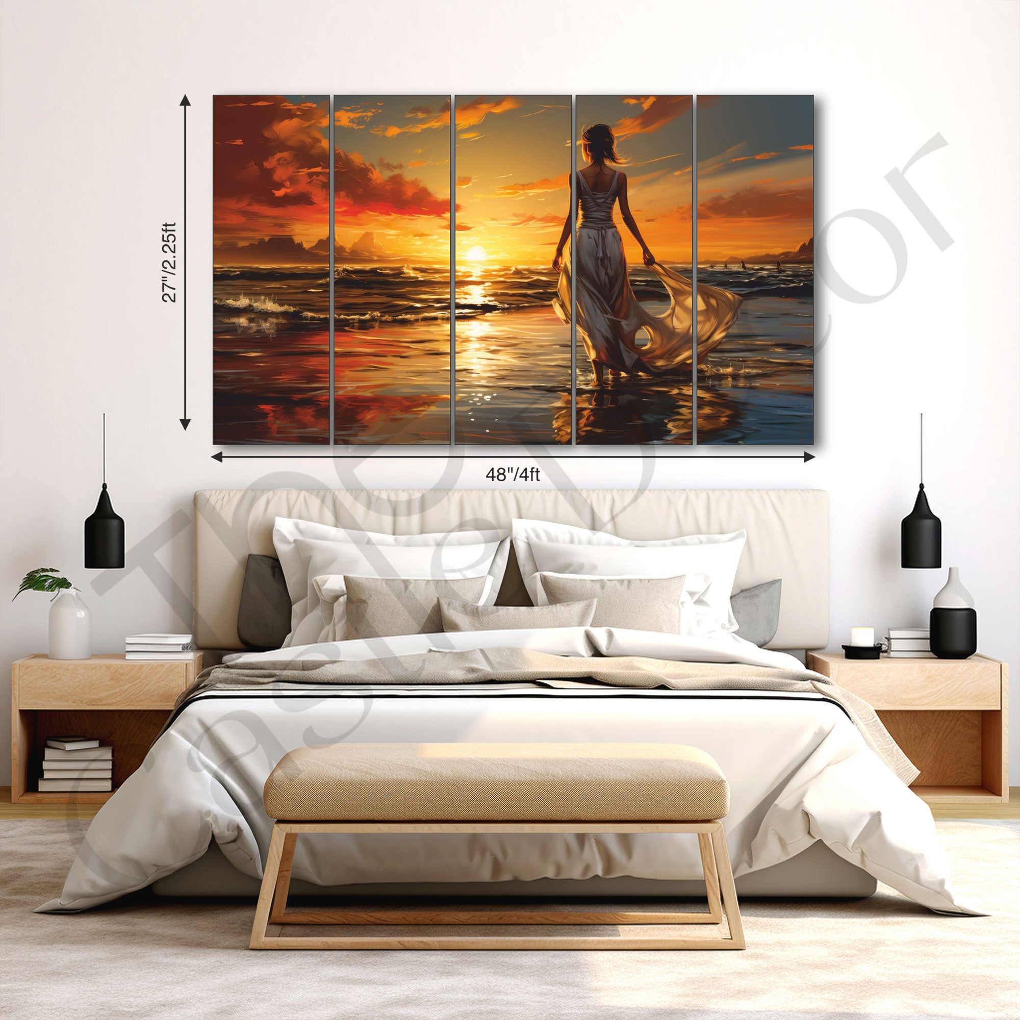 Woman Abstract Painting with frame Big Size Wall Art for living room,Bedroom,Drawing room,Hotels