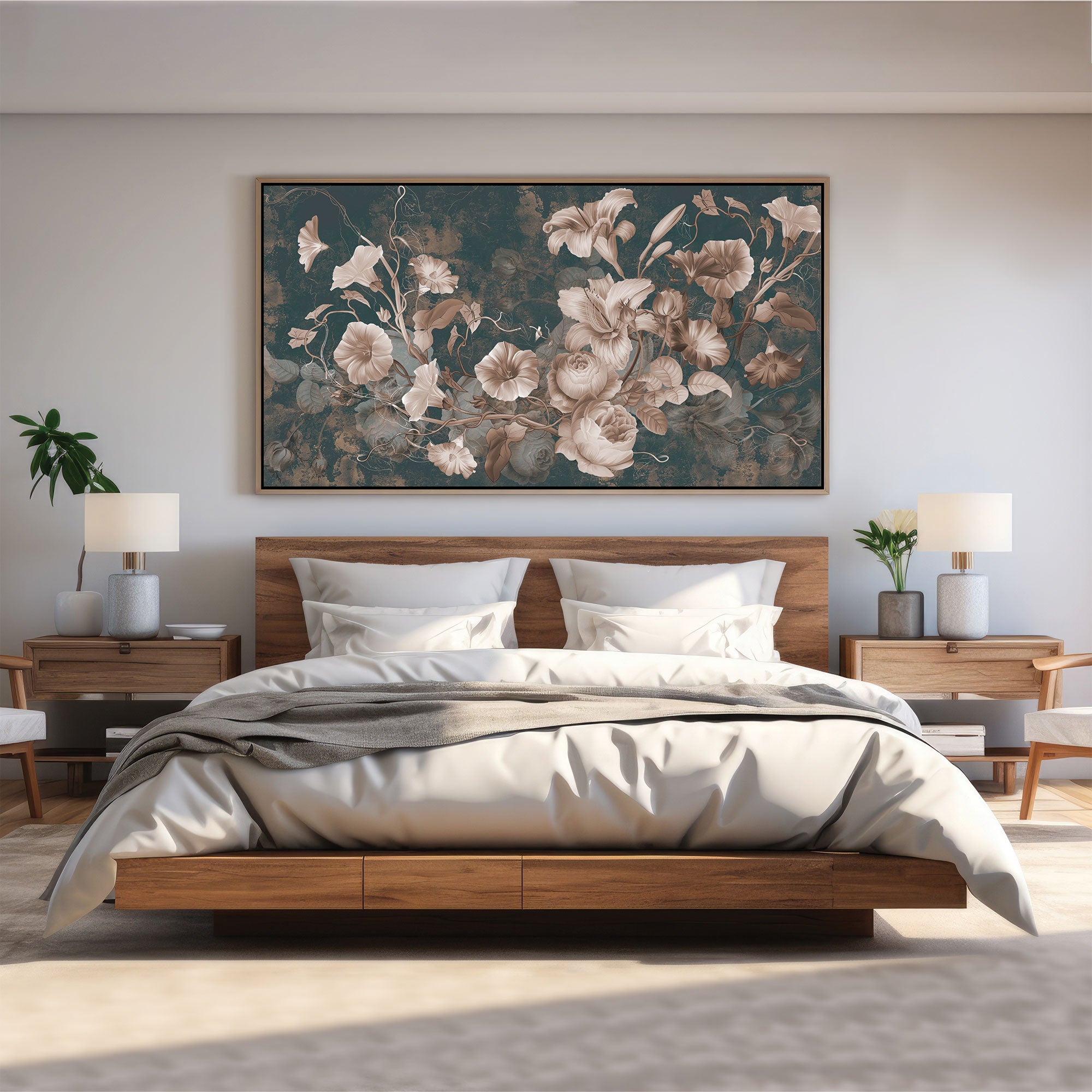 FlowersAbstract Canvas painting with frame Big Size Wall Art for living room,Bedroom,Drawing room,Hotels