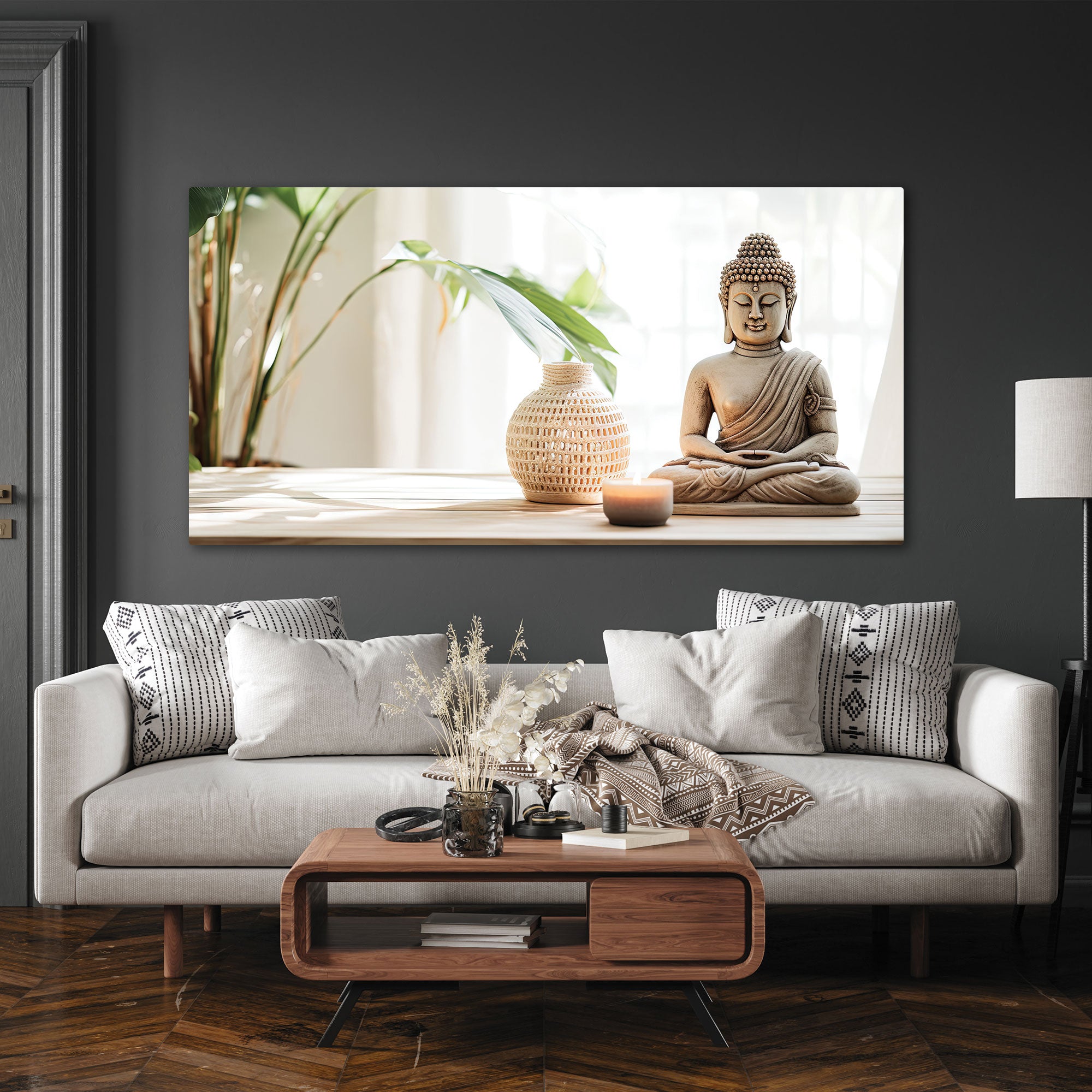 Budhhism meditation Canvas painting with frame Big Size Wall Art for living room,Bedroom,Drawing room,Hotels