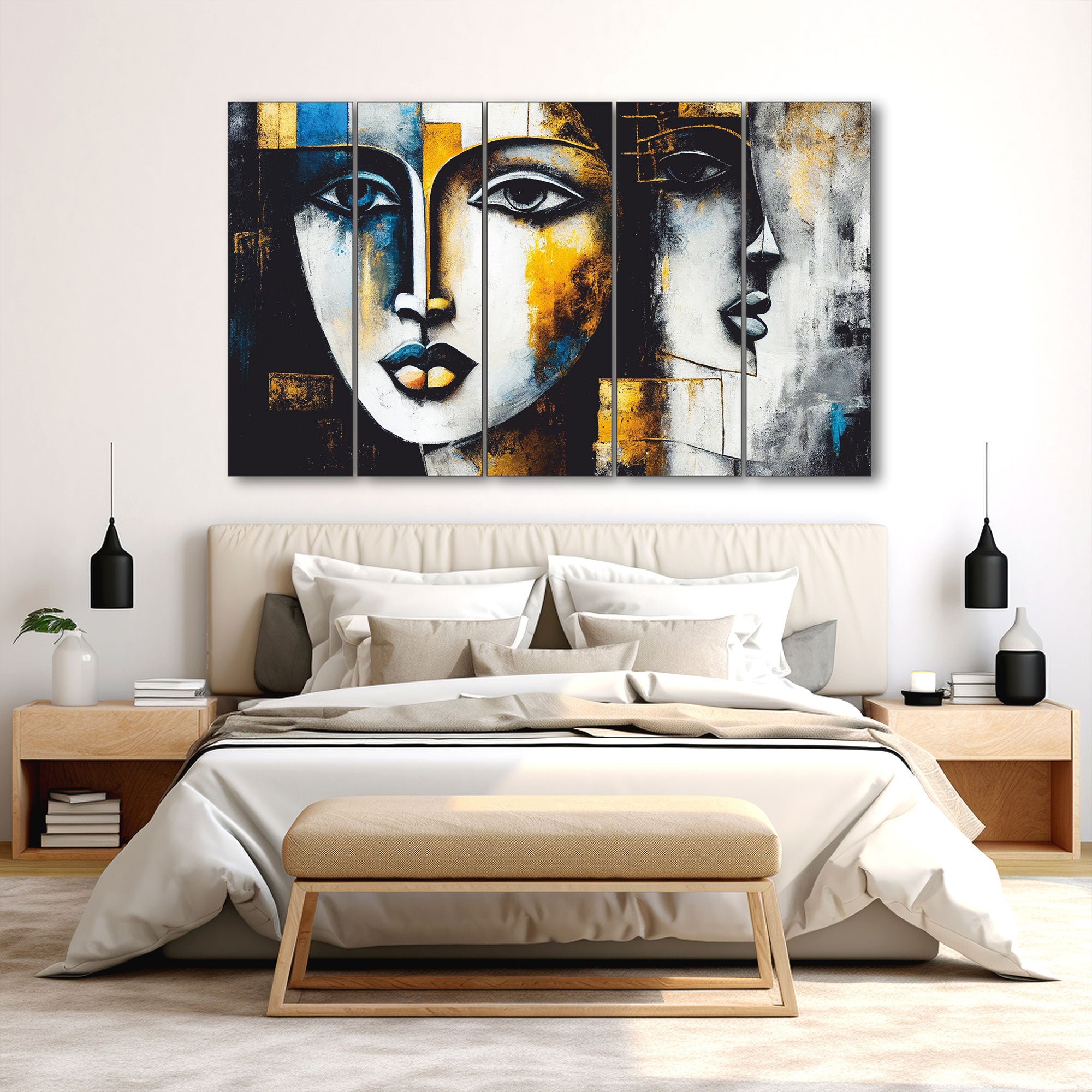 Woman Abstract Painting with frame Big Size Wall Art for living room,Bedroom,Drawing room,Hotels