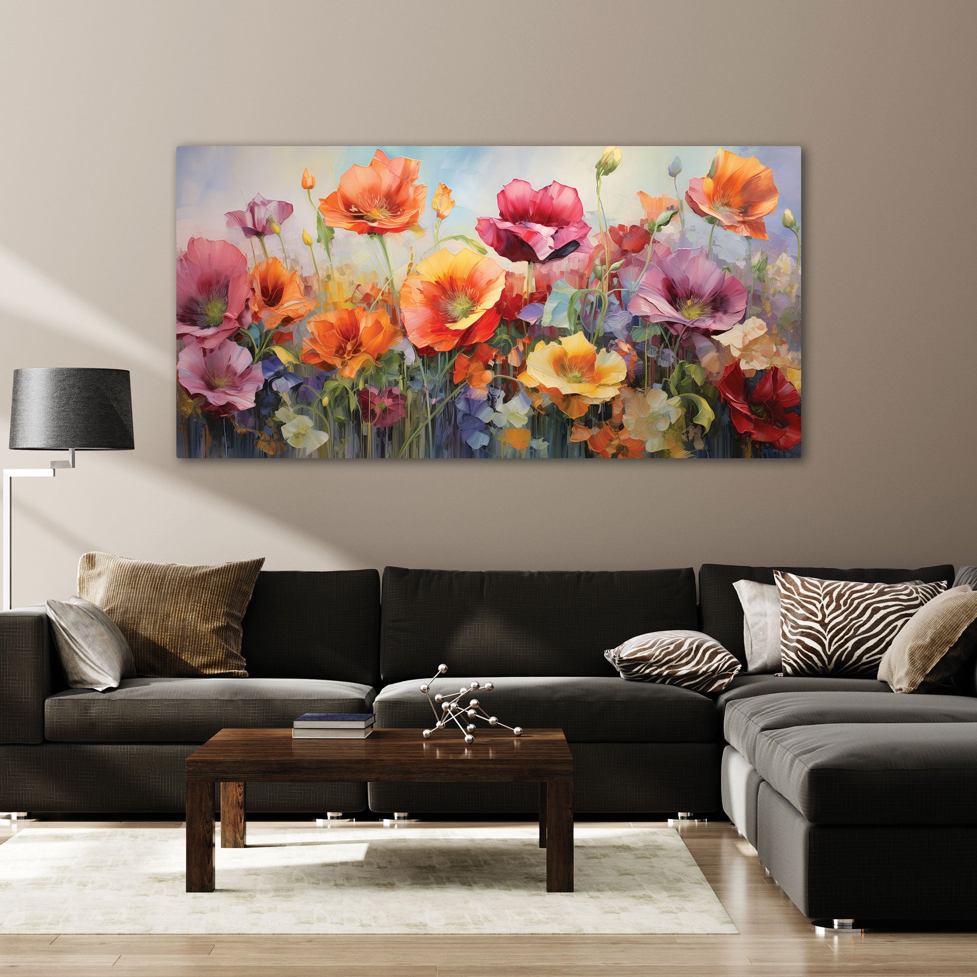 FlowersAbstract Canvas painting with frame Big Size Wall Art for living room,Bedroom,Drawing room,Hotels