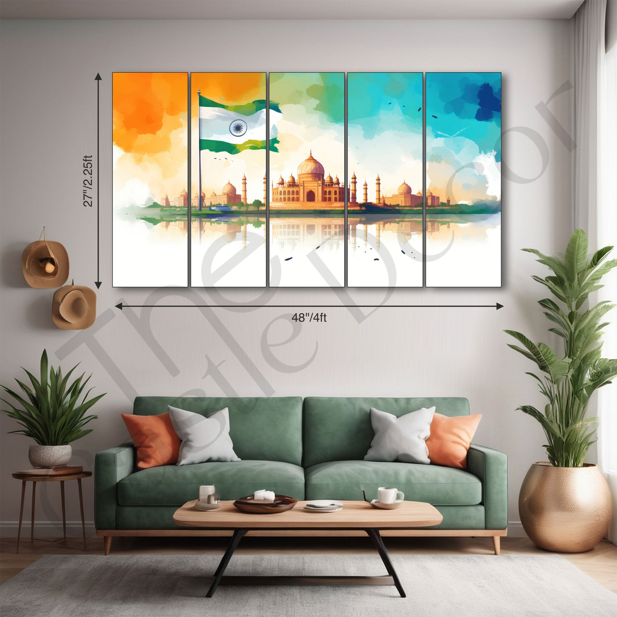Indian Flag Painting with frame Big Size Wall Art for living room,Bedroom,Drawing room,Hotels