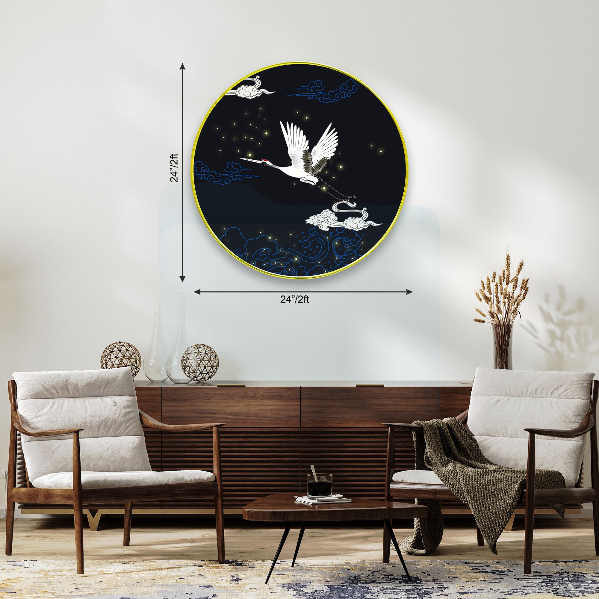 Birds Sparkle Wooden Wall Plate for Home Decoration Art-19