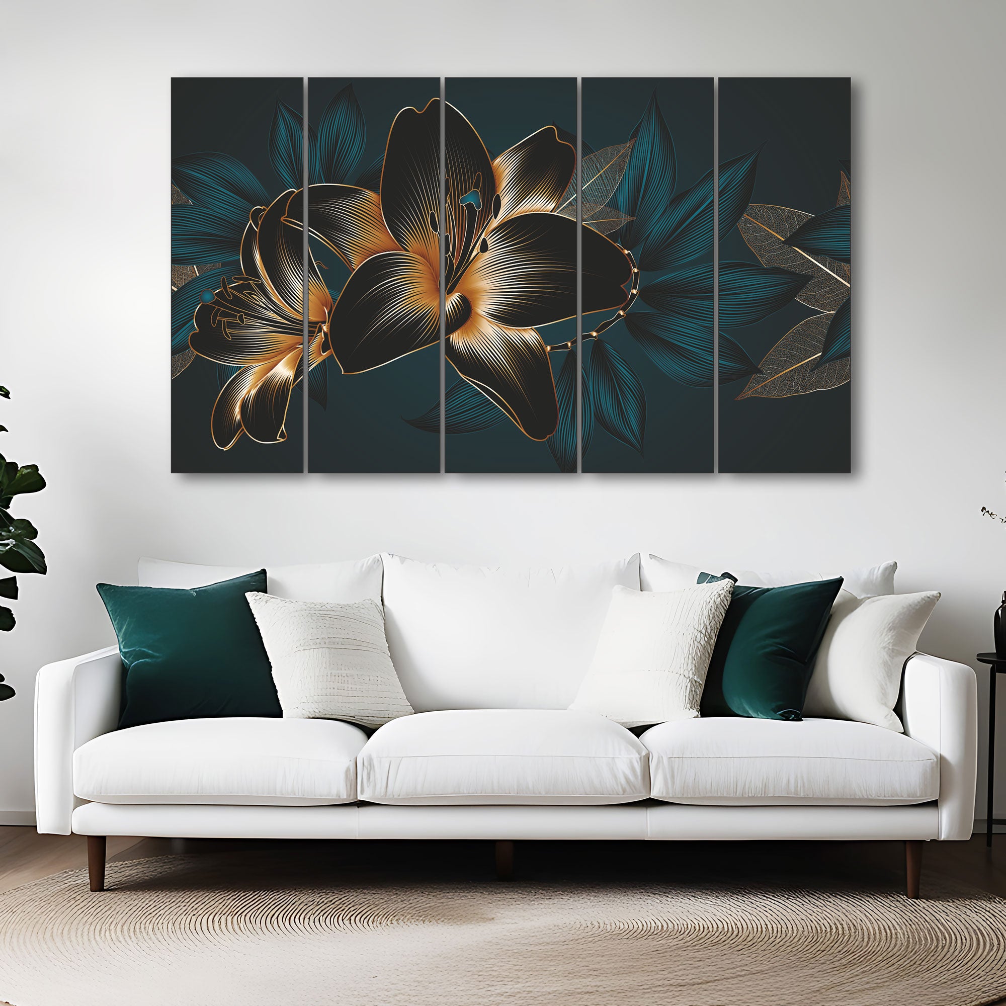 Flowers Painting with frame Big Size Wall Art for living room,Bedroom,Drawing room,Hotels