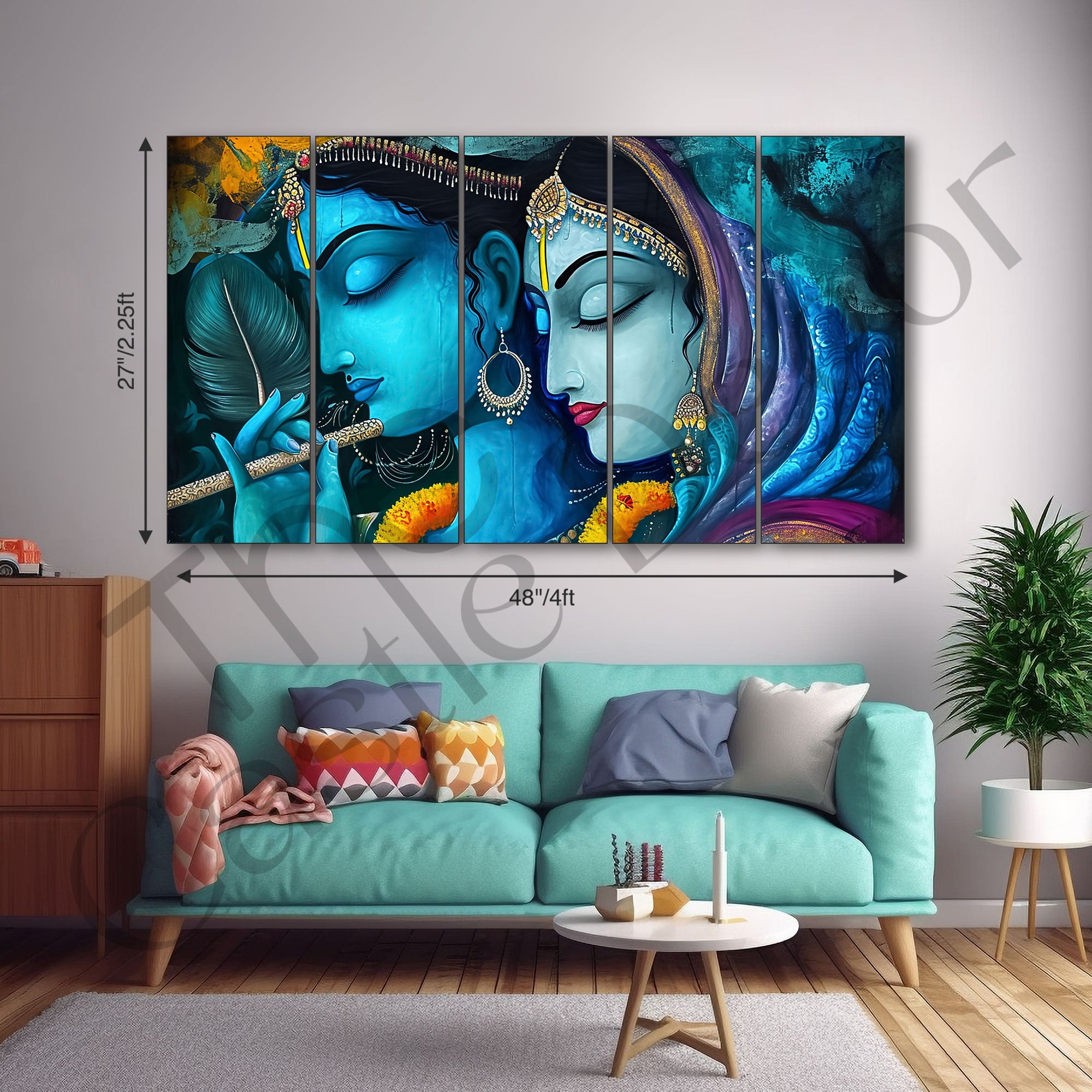 Radha Krishna Painting with frame Big Size Wall Art for living room,Bedroom,Drawing room,Hotels